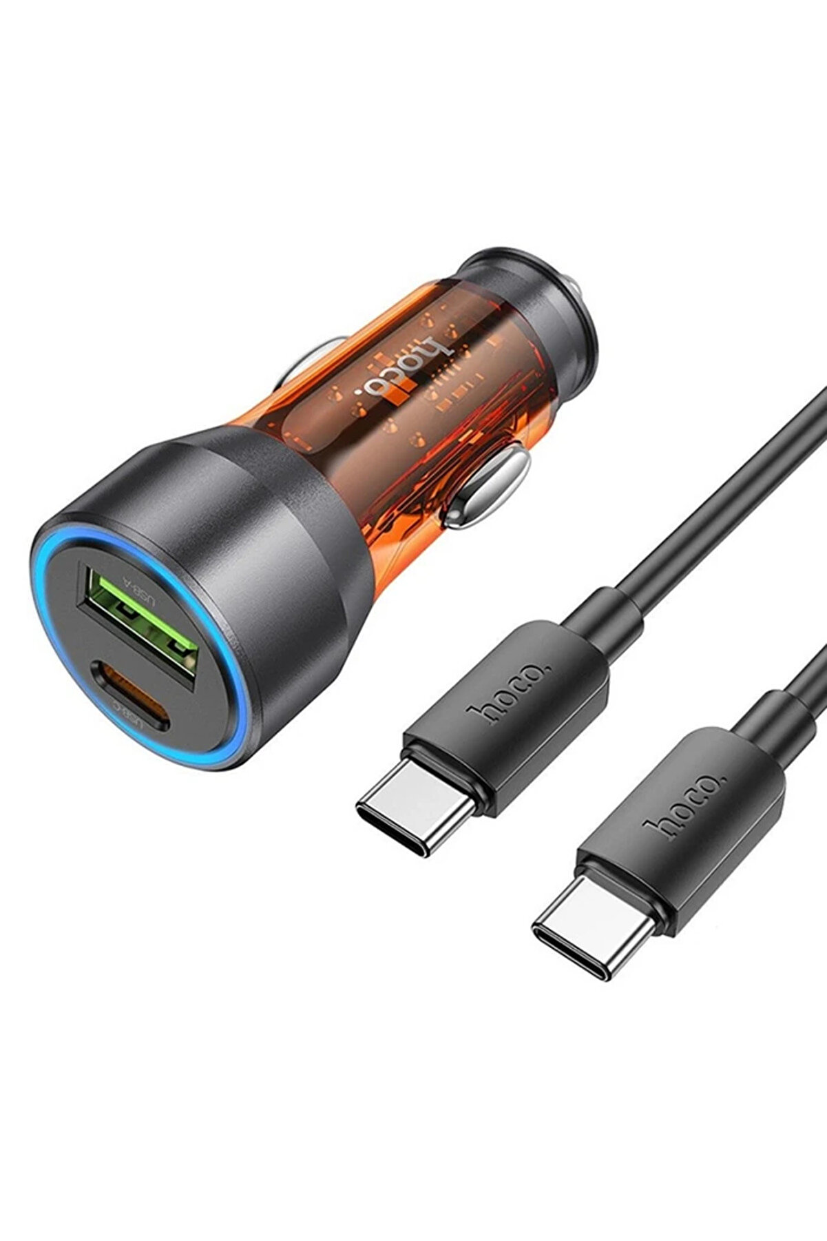 Hoco Nz12A Acti̇on Pd43W Usb + Type-C Araç Çakmaklık Hızlı Şarj Aleti̇ + Typ - Dropx8758-8460