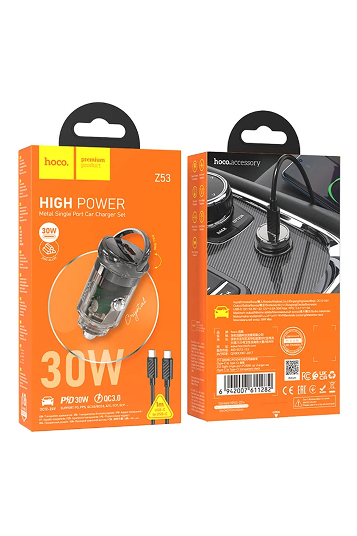 Hoco Z53 Si̇ght Si̇ngle Pd30W Type-C Gi̇ri̇şli̇ Araç Çakmaklık Hızlı Şarj Aleti̇ + - Gms7018-2636