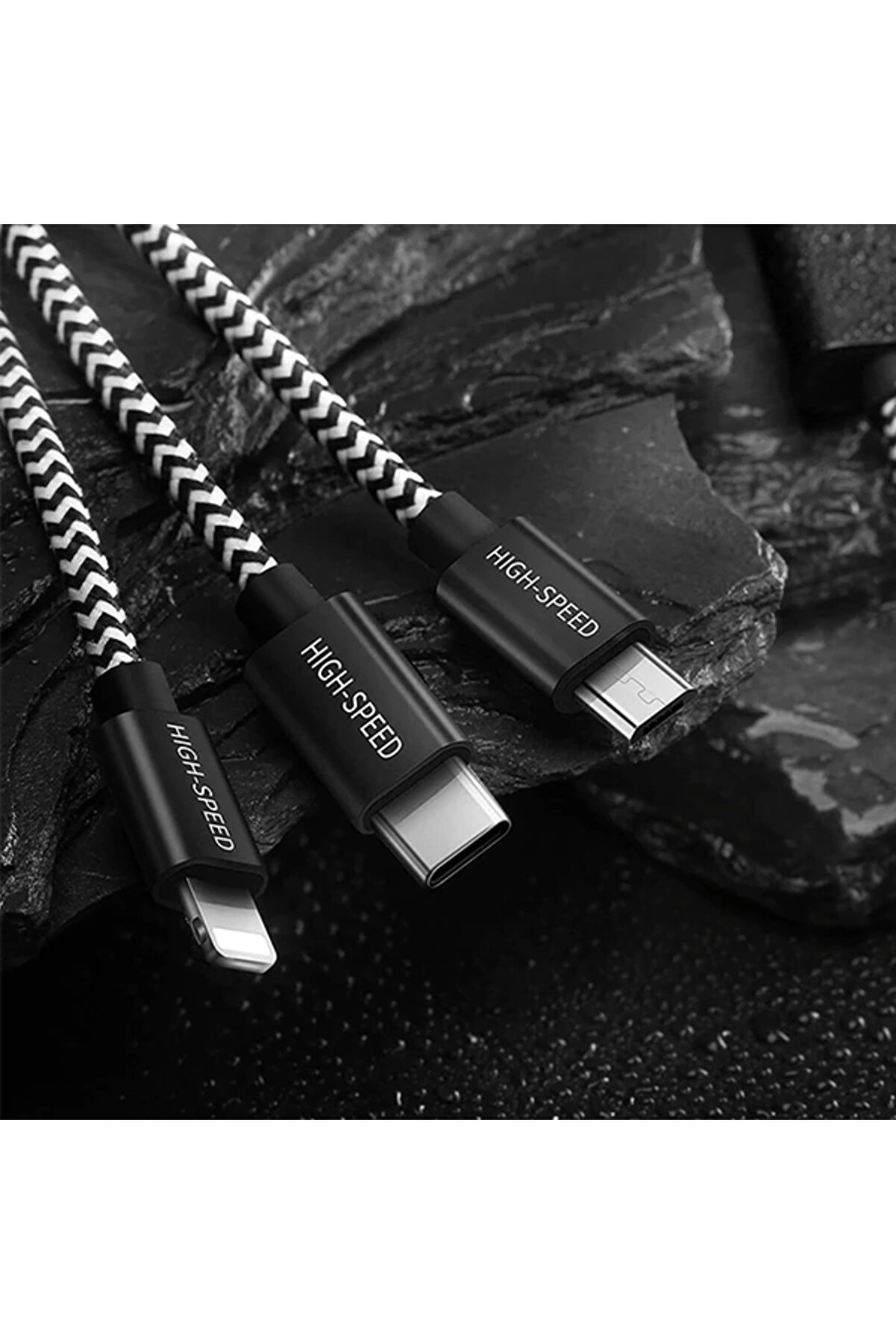 Dux Ducıs 3İn1 Usb Type C-İphone Ve Mi̇kro Kopmaz Usb Kablo Hızlı Şarj-(1903) - Dropx3019-2950