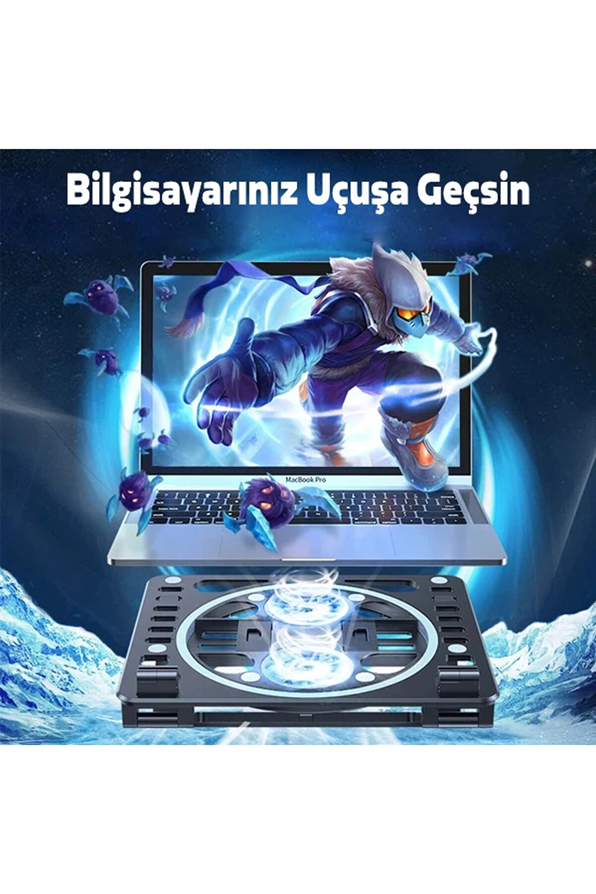 Ally Ayarlanabi̇li̇r Taban Çi̇ft Fanlı Tablet Ve Laptop Soğutucu Stand-(5775) - Gms4801-7245
