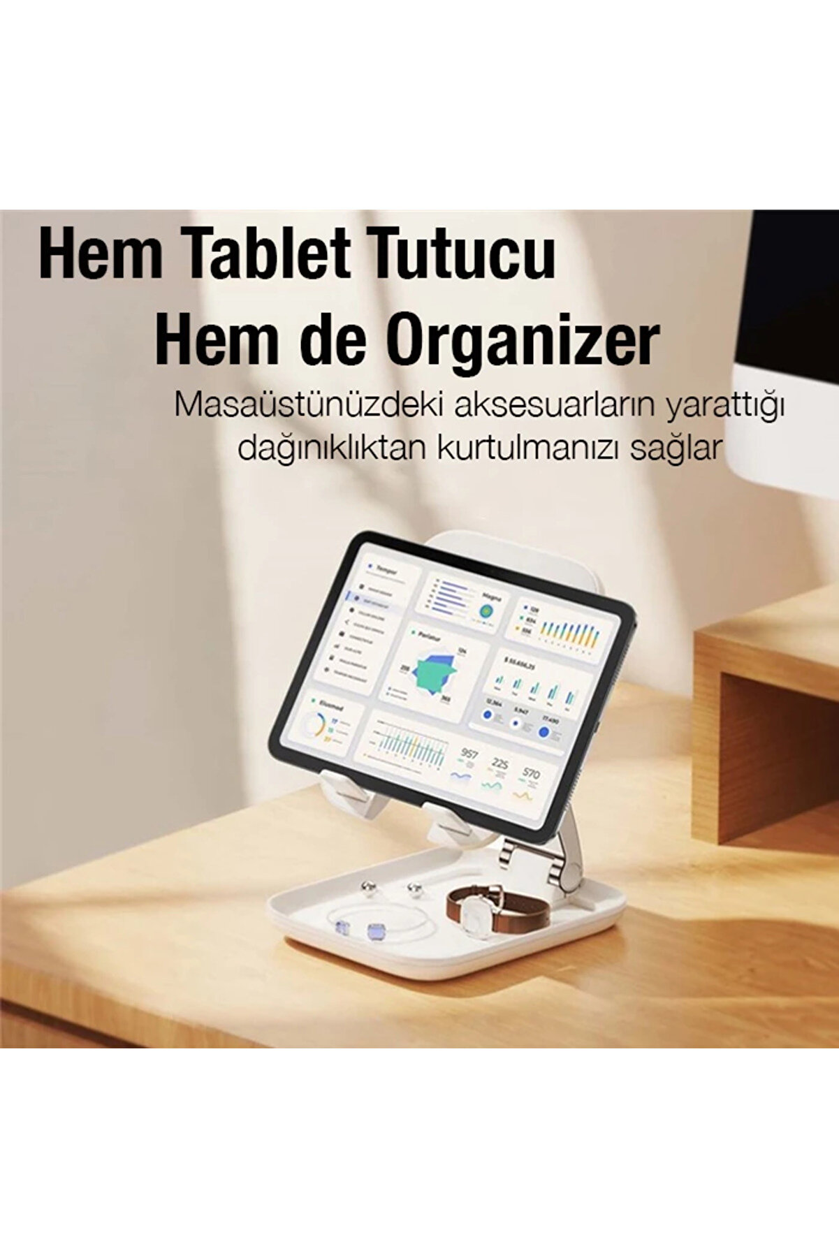 Seashell Ayarlanabi̇li̇r Yüksekli̇k Katlanabi̇li̇r Tablet Standı-(1903) - Dropx8909-1671