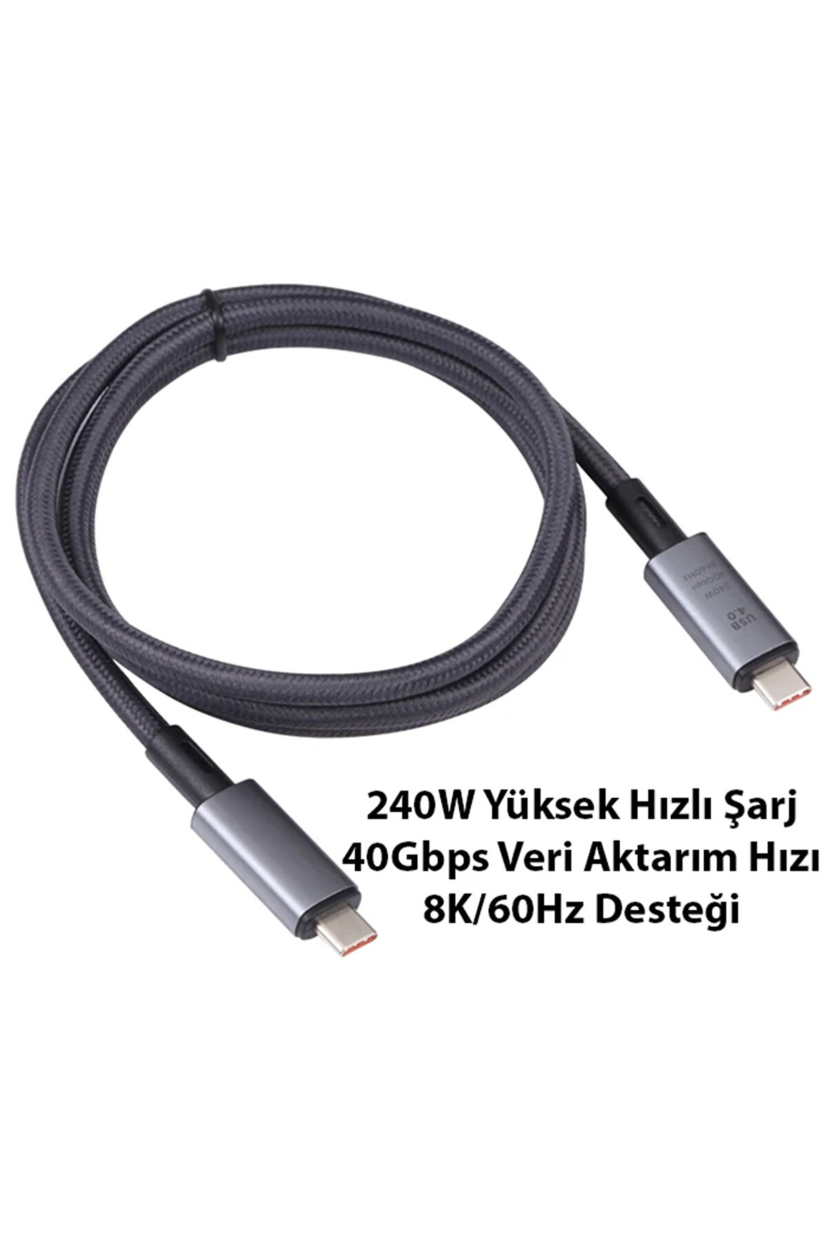 Ally Usb 4.0 240W Type-C To Type-C 8K Görüntü-Data Ve Ultra Hızlı Şarj Kab - Dropx9058-6452