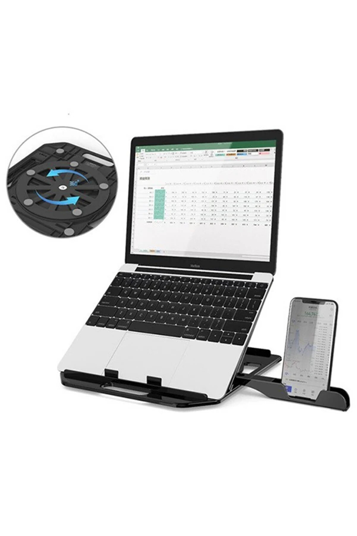 Ally Yüksekli̇k Ayarlı Di̇züstü Laptop-Tablet Standı Telefon Tutucu-(5775) - Gms7030-8562