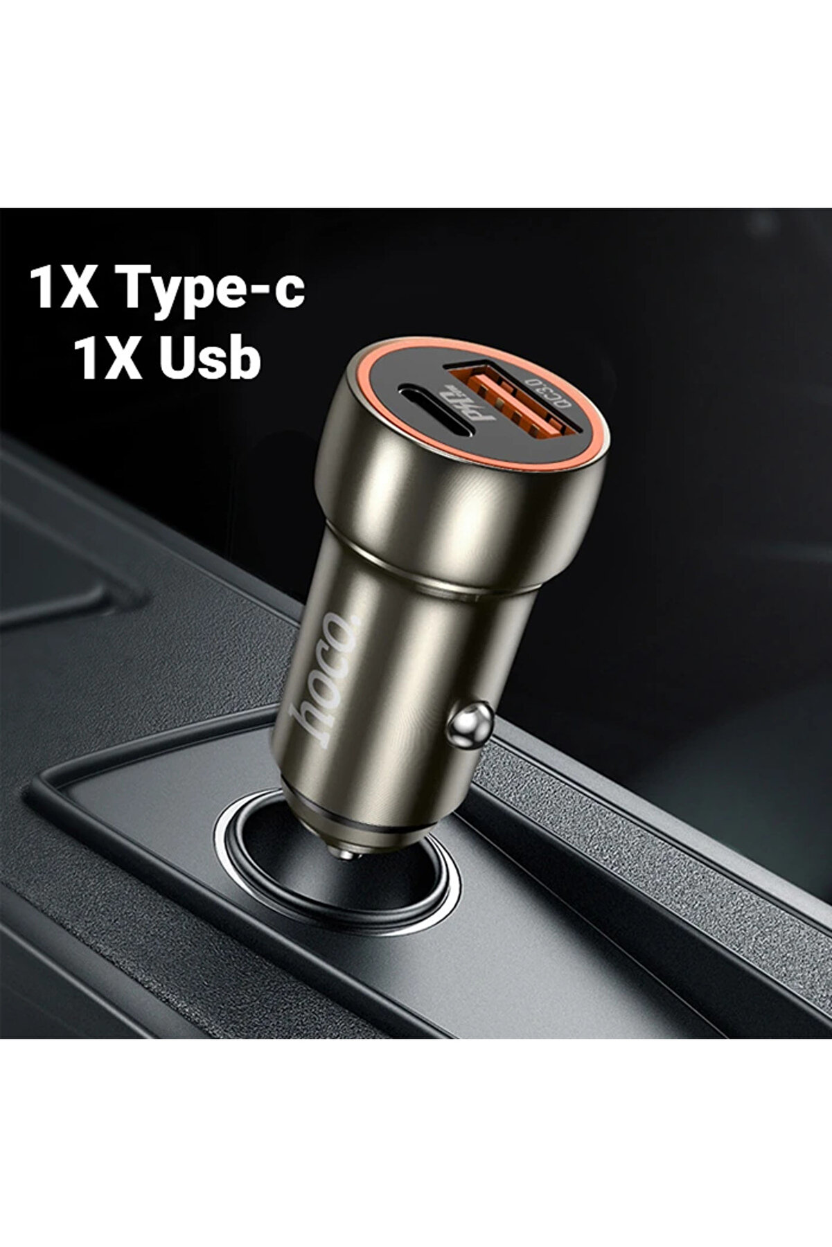 Hoco Z46A Pd20W+Qc3.0 Usb+Type-C Gi̇ri̇ş Araç İçi̇ Çakmaklık Hızlı Şarj Ale - Dropx9182-8361