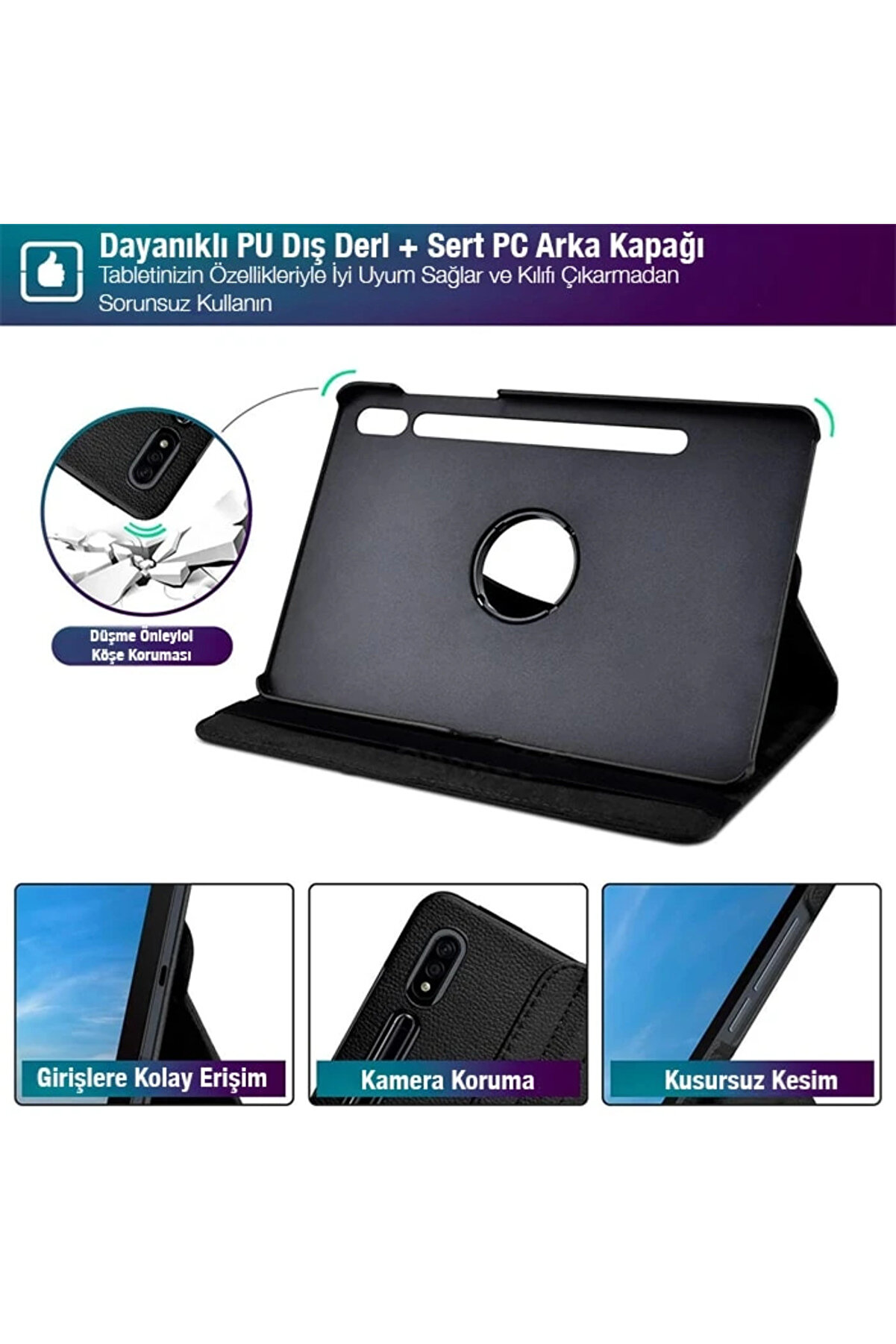 Sm Galaxy Tab S8 2022 11.0 (X700-X706) 360 Derece Döner Standlı Kılıf-(5775) - Gms4206-6054