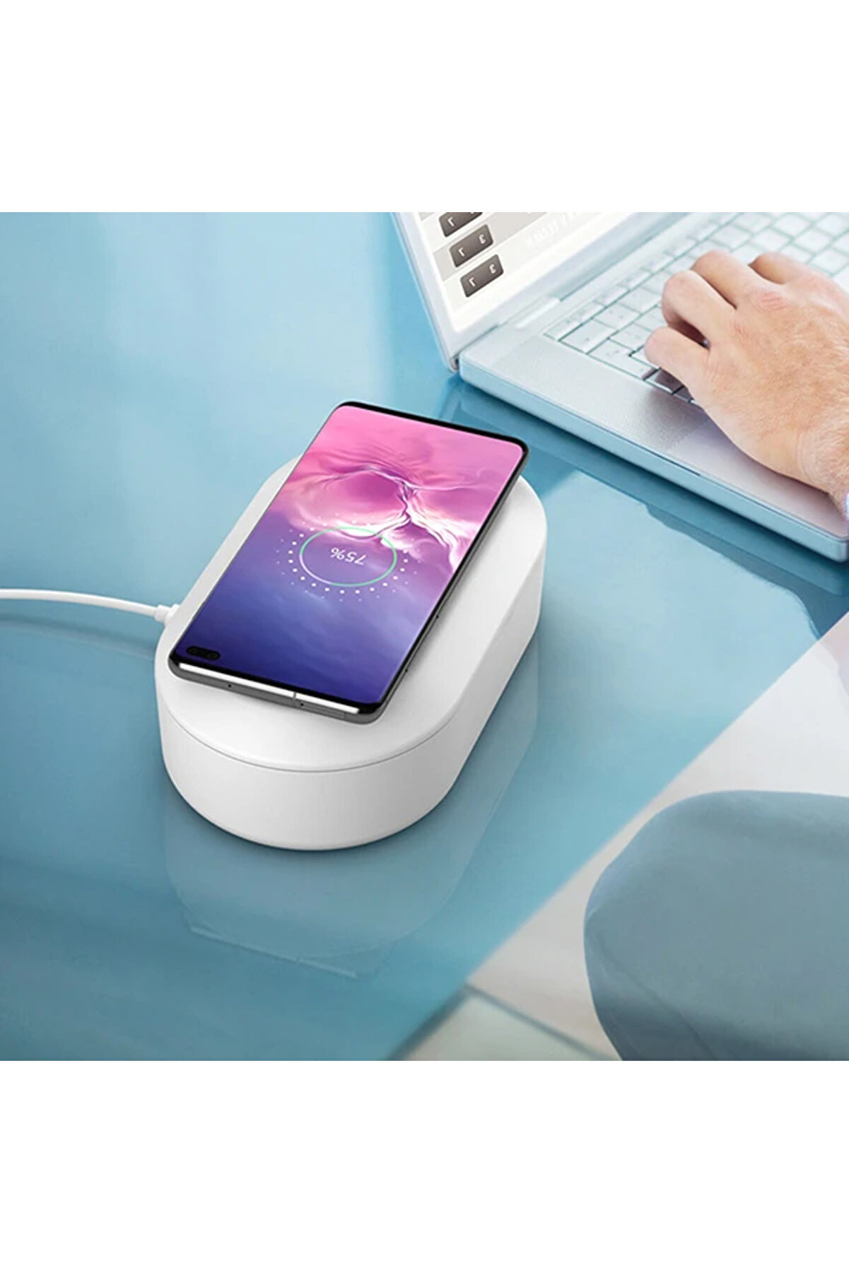 Ally 15W Hızlı Kablosuz Wi̇reless Şarj+Ultravi̇yole Steri̇li̇zer- Uv Box-(5775) - Gms2849-8250