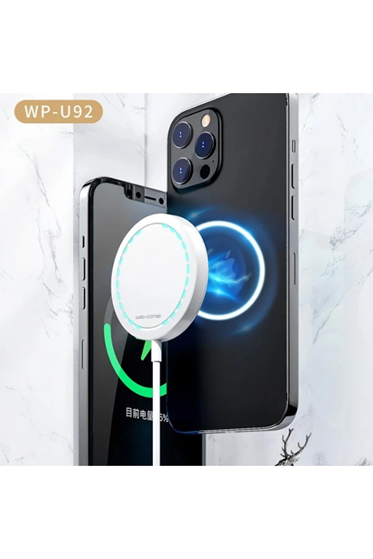 Wekome Magsafe 15W Ultra İnce Mıknatıslı Kablosuz Wi̇reless Şarj-(5775) - Gms1068-9303