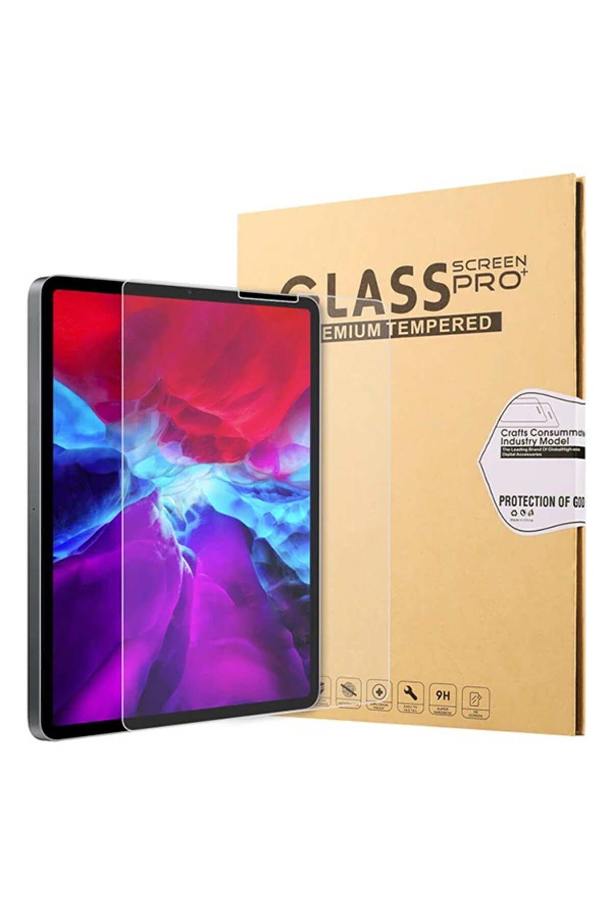CepteToptan İPad Pro 12.9 2021-2020-2018 Uyumlu Tempered Cam Ekran Koruyucu-(1903) - DROPX6780-9696