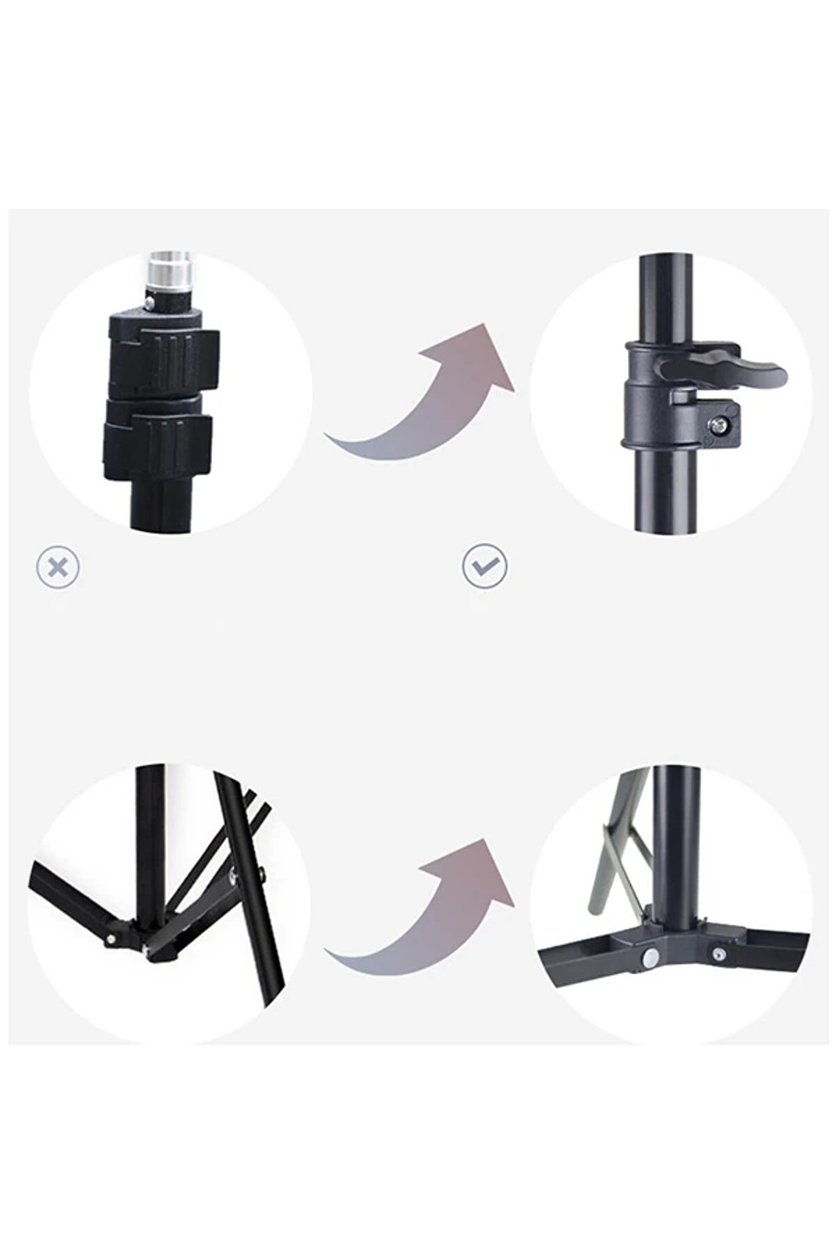 Ally 130Cm Işık Ayağı Tri̇pod Standı 3 Ayaklı Tri̇pod Işık Ayağı 1.3 Met - Dropx9994-5015