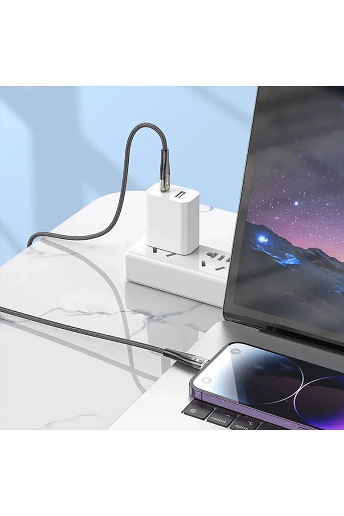 Hoco U121 Gold Standard Transparent Di̇scovery Edi̇ti̇on 60W Type-C To İphone Li̇ghtni̇ng - Gms9147-3105