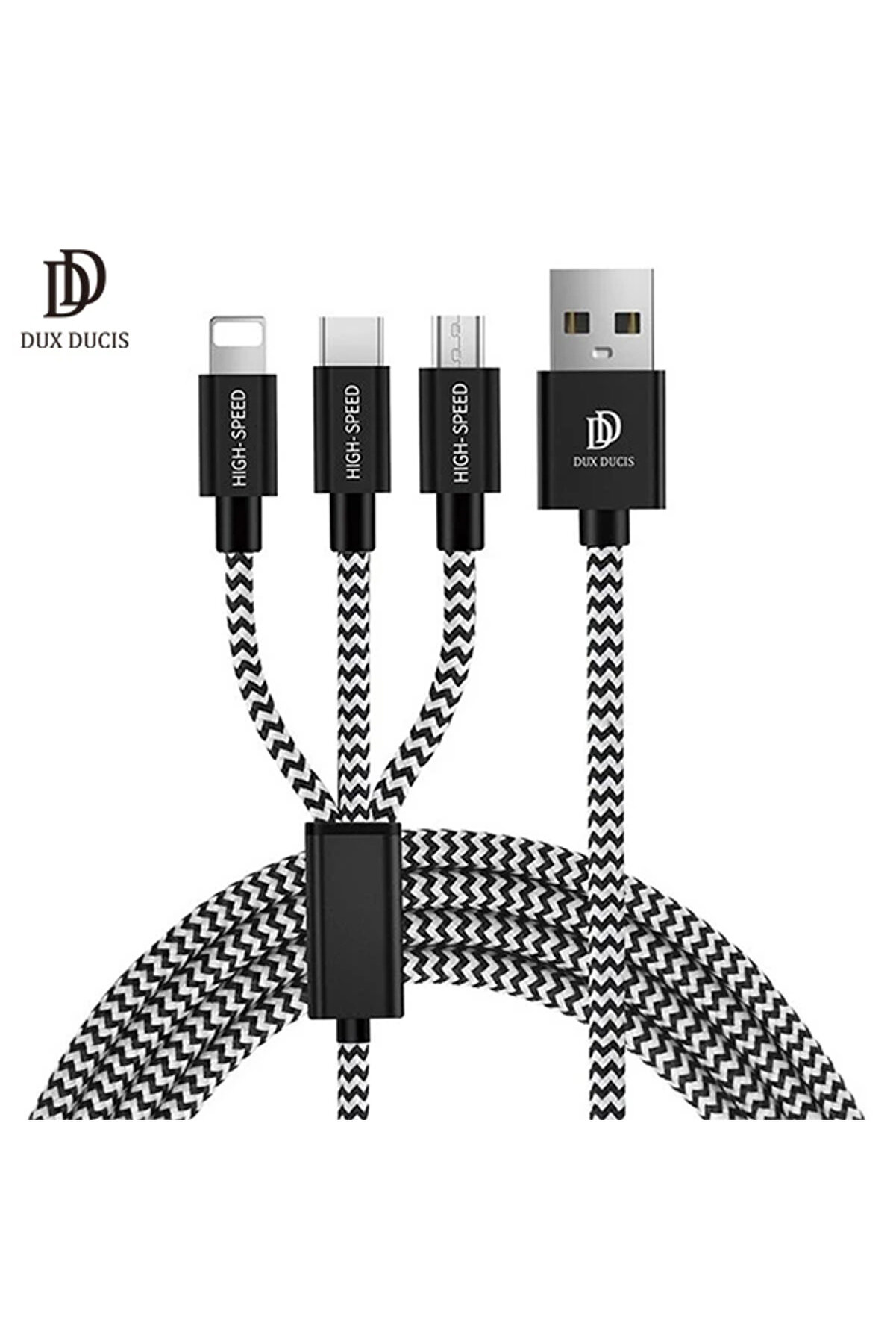 CepteToptan DUX DUCIS 3in1 Usb Type C-İPhone Ve Mikro Kopmaz Usb kablo Hızlı Şarj-(1903) - DROPX3019-2950