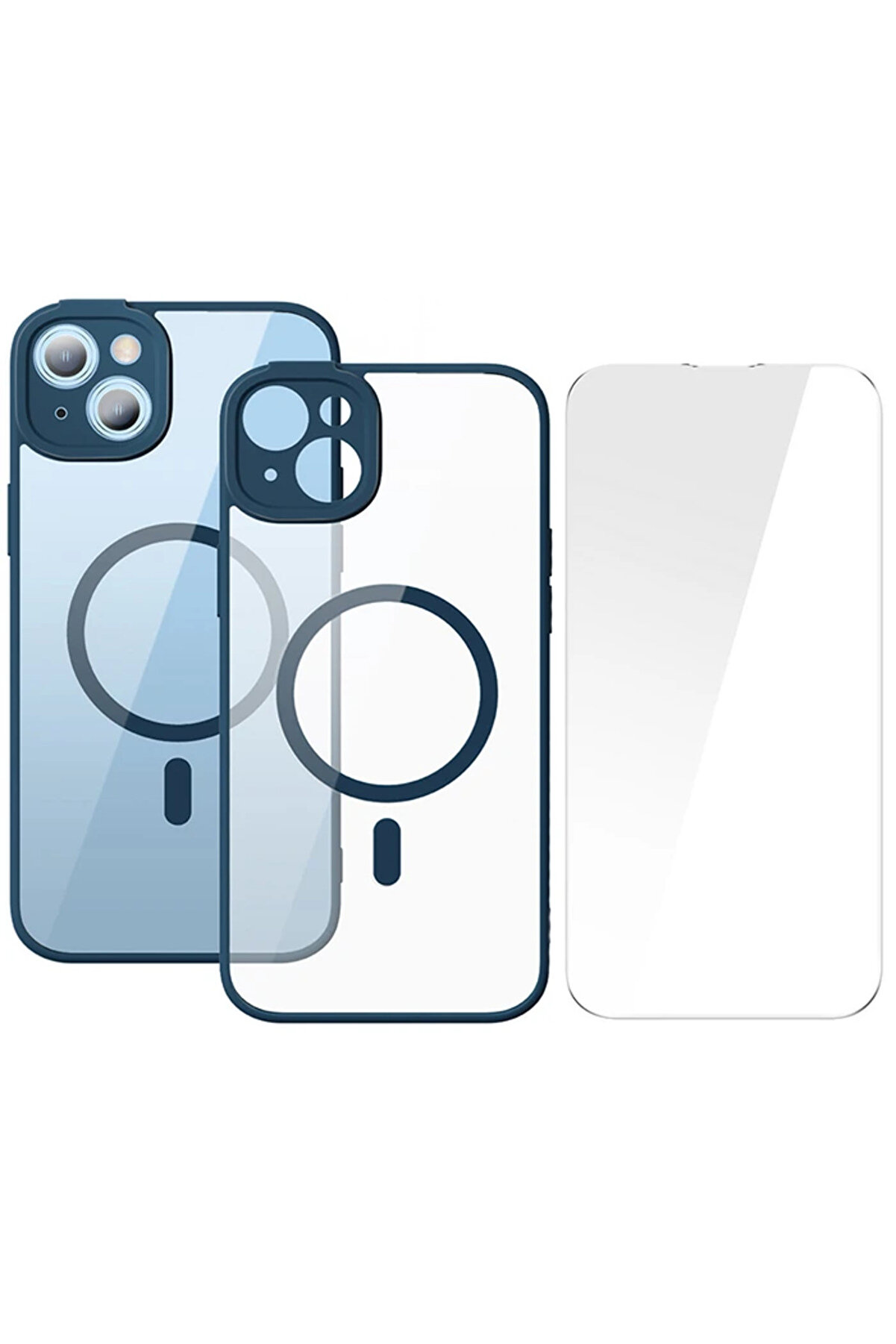 Frame Seri̇es İphone 14 Plus 6.7 Kamera Koruyuculu Magsafe Kılıf + Tempered Ekran K - Gms2216-9108