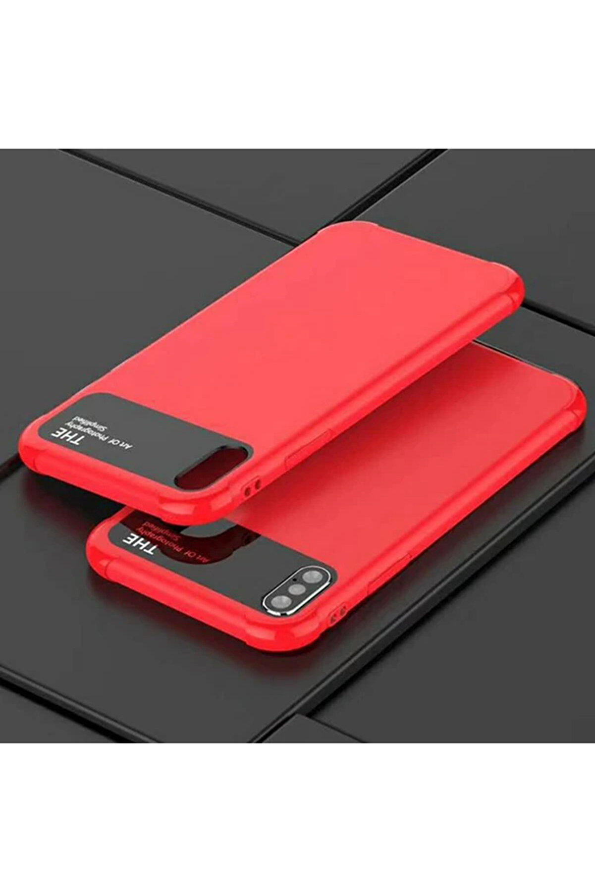 İphone X Xs 10 Fi̇t Premi̇um Si̇li̇kon+ Cam Kılıf-(5775) - Gms5755-4567