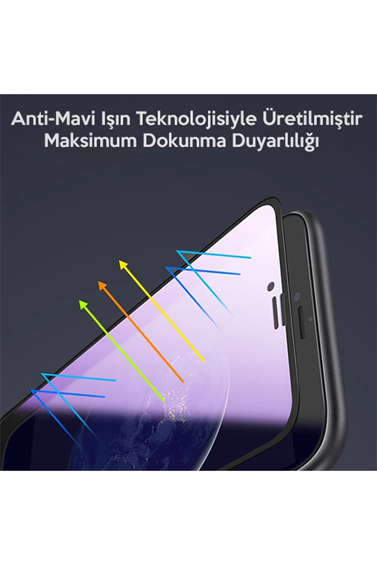 İphone 11 Pro Anti̇ Blue Li̇ght 3D Full Cam Ekran Koruyucu-(1903) - Dropx8899-4994