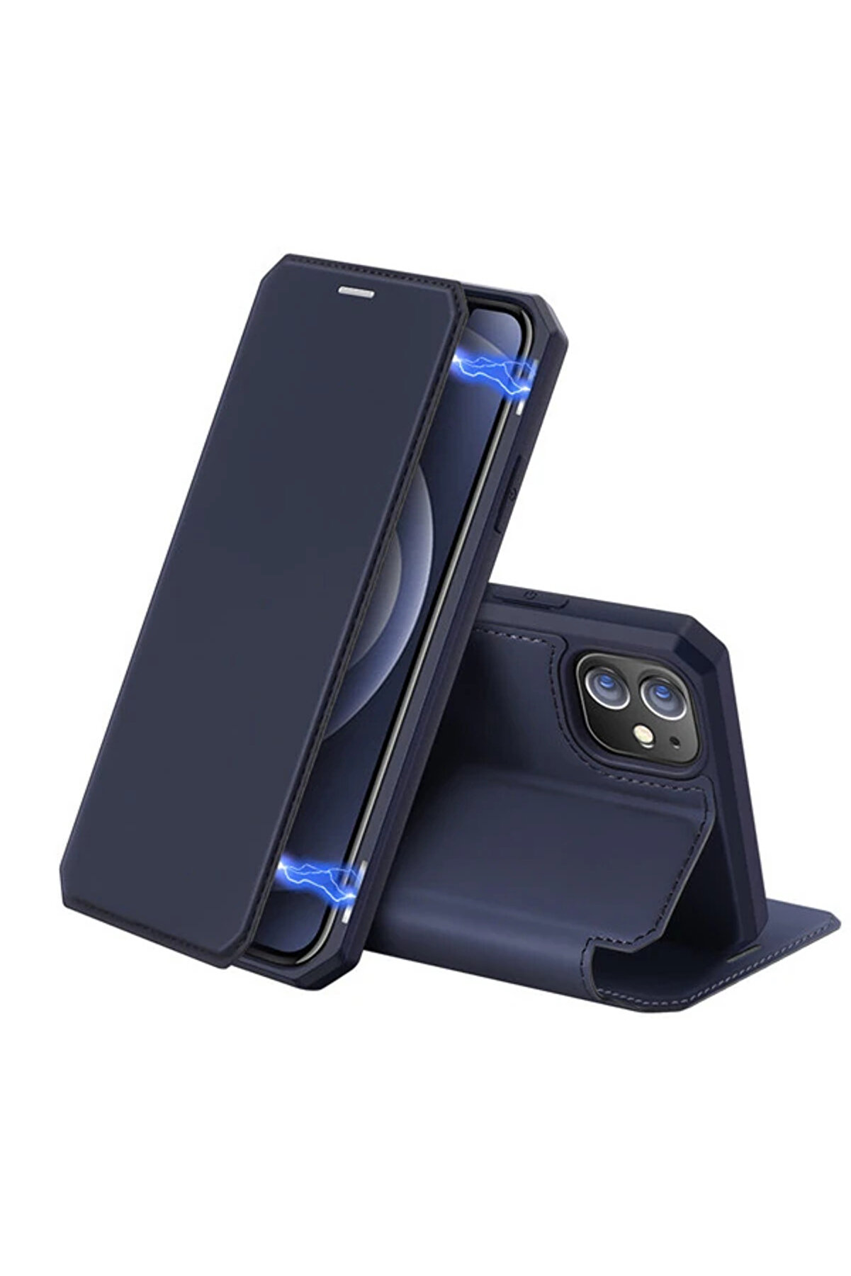 CepteToptan DUX DUCİS iPhone 12 Mini Kılıf Mıkantıslı Kapaklı Flip Cover Kılıf Skin - DROPX3301-2473