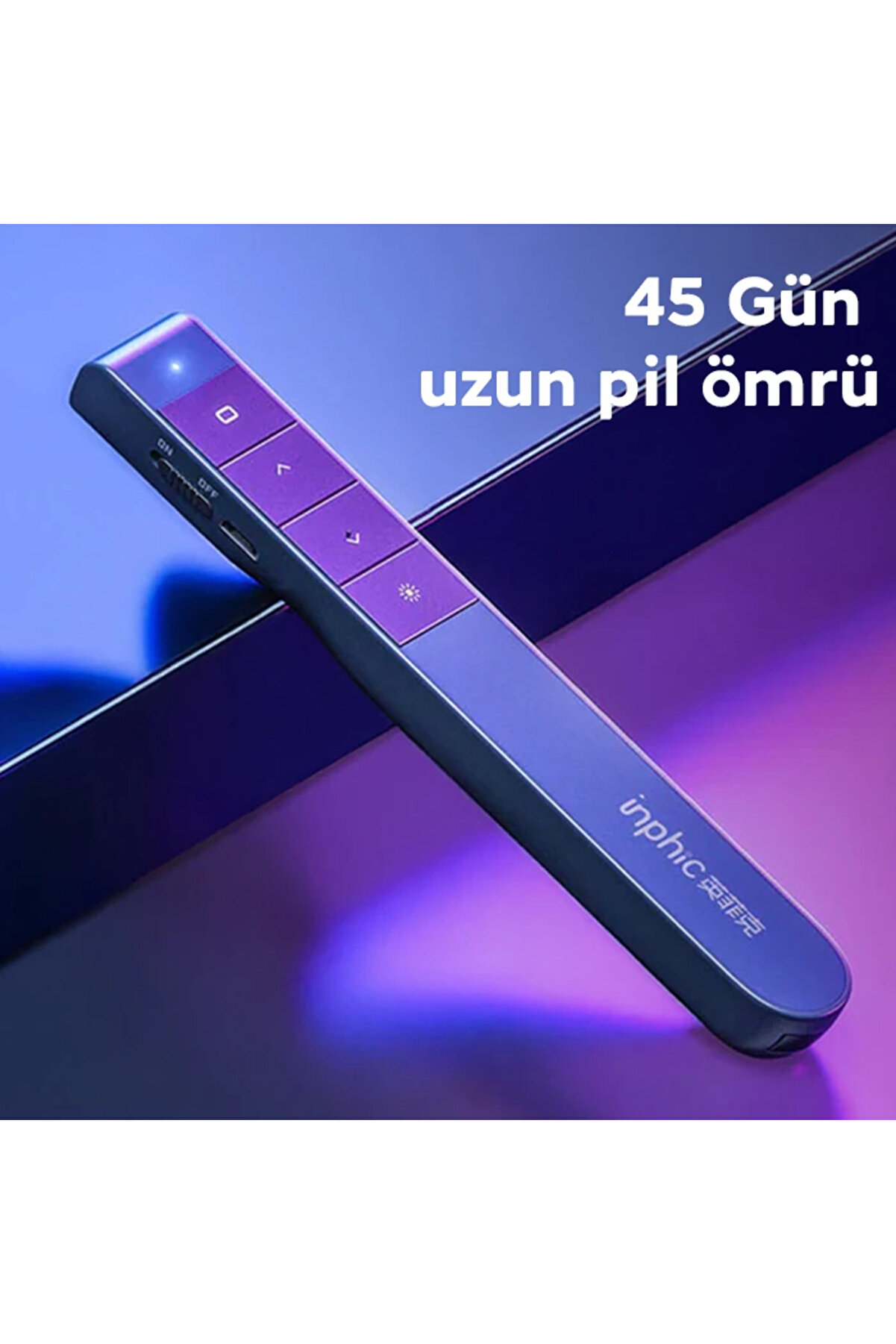 Mobil Dünyası İNPHİC PL1 Projeksiyon Multimedya Sunum Şarjlı Kırmızı Lazerli Uzaktan Kumand - DGL1978-1047