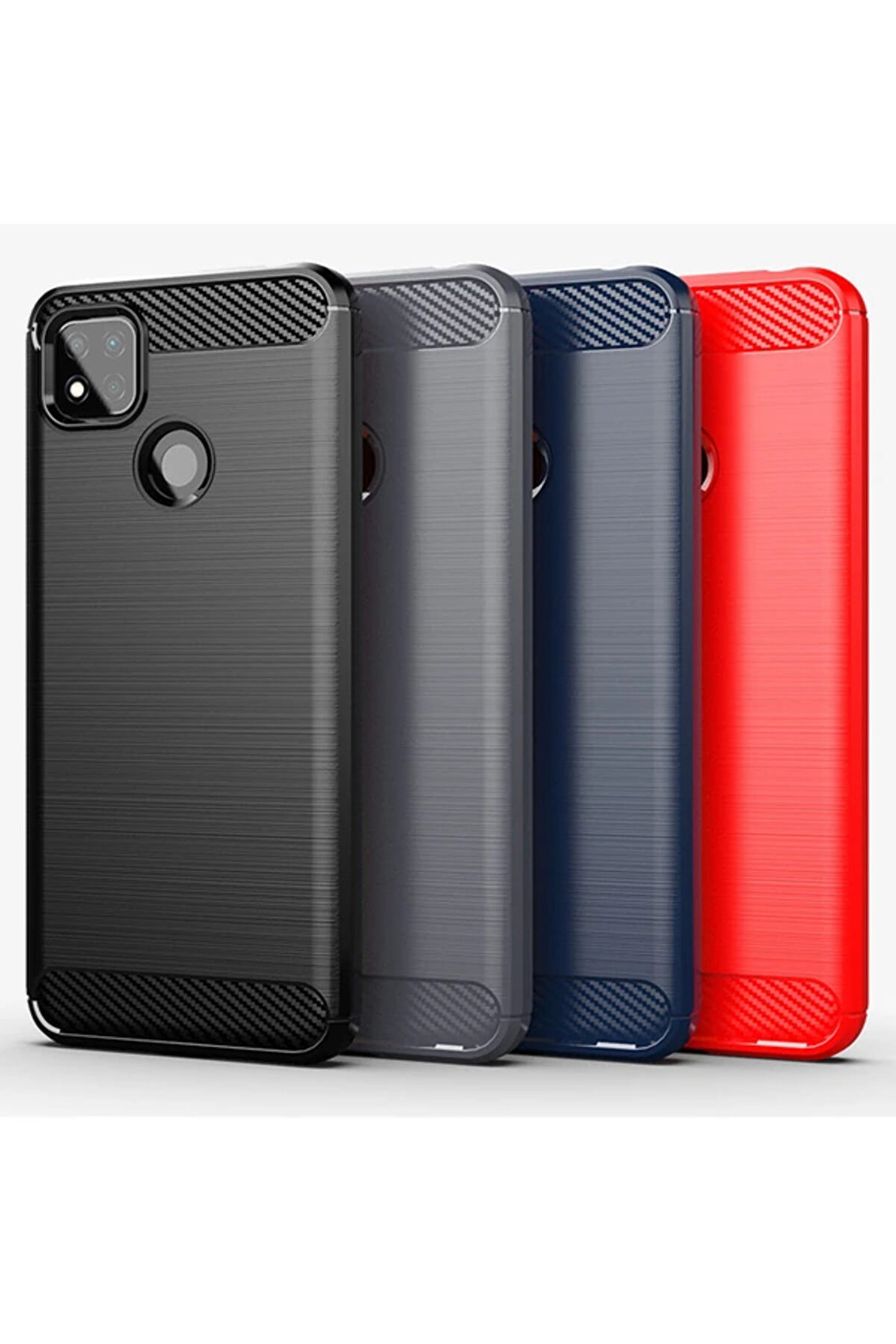 Ally Xi̇aomi̇ Redmi̇ 9C Brushed Carbon Fi̇ber Si̇li̇kon Kılıf-(1903) - Dropx9922-4810