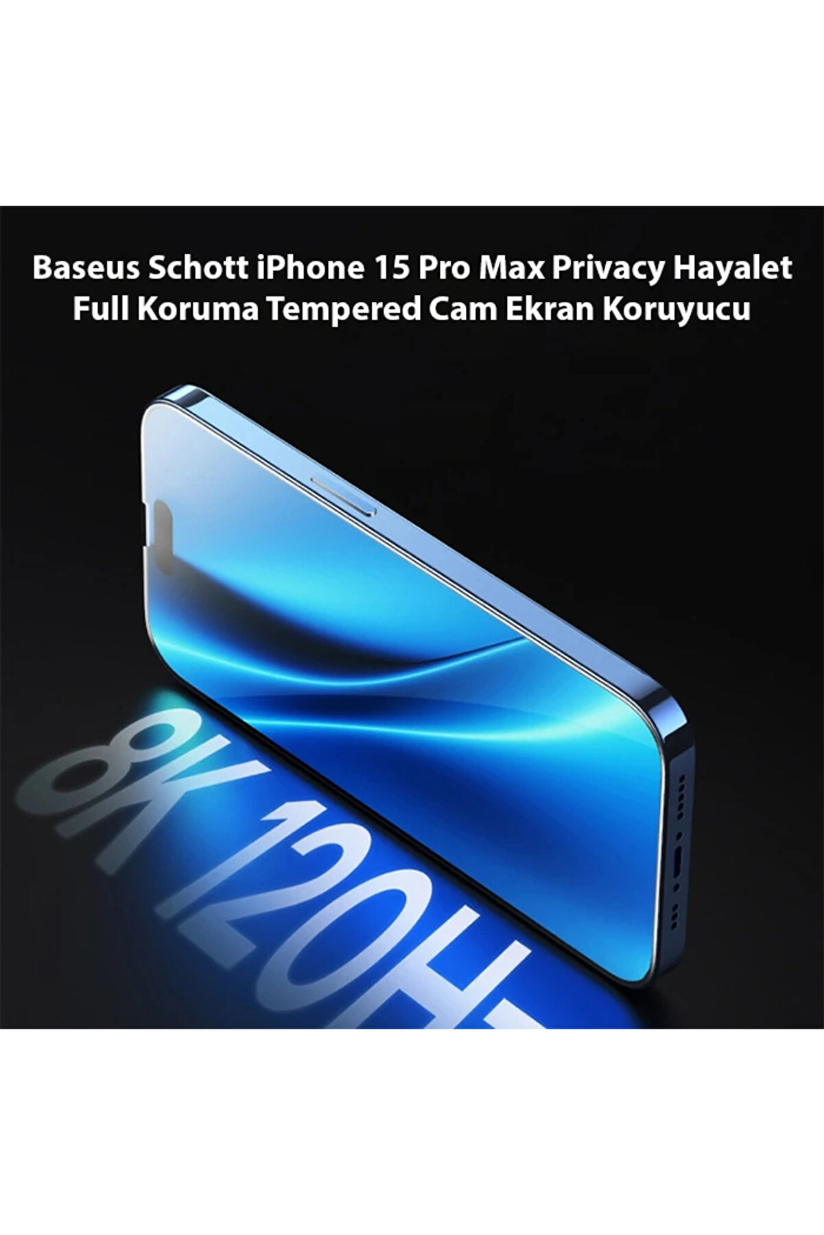 Schott İphone 15 Pro Pri̇vacy Hayalet Full Koruma Tempered Cam Ekran Koruyucu-(5775) - Gms1864-5281