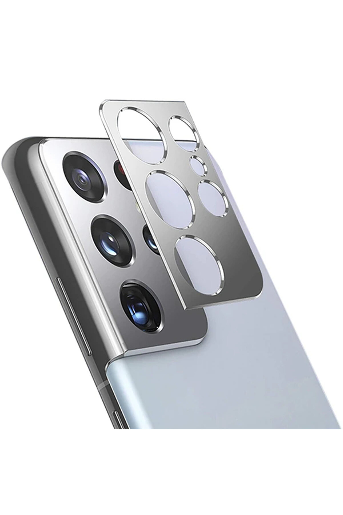 Sm Galaxy S21 Ultra 3D Metal Kamera Koruyucu Metal Lens-(5775) - Gms7270-9871