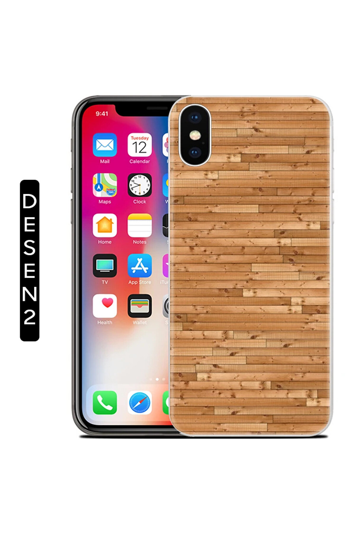 Ally İphone X Xs Mermer Desenli̇ Soft Si̇li̇kon Kılıf-(5775) - Gms1866-5467