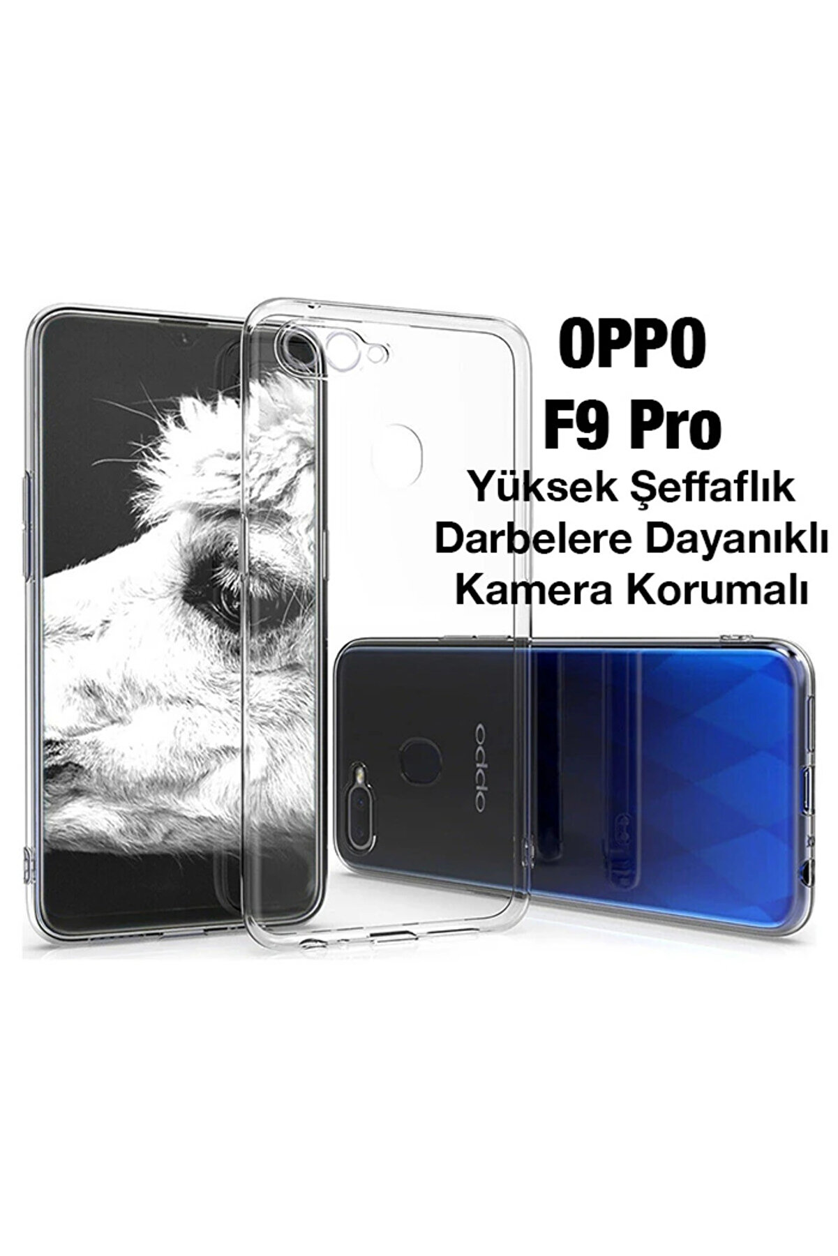 Ally Oppo F9 Pro Kılıf Kamera Korumalı Ultra İnce Şeffaf Si̇li̇kon Kılıf-(1 - Dropx8455-9767