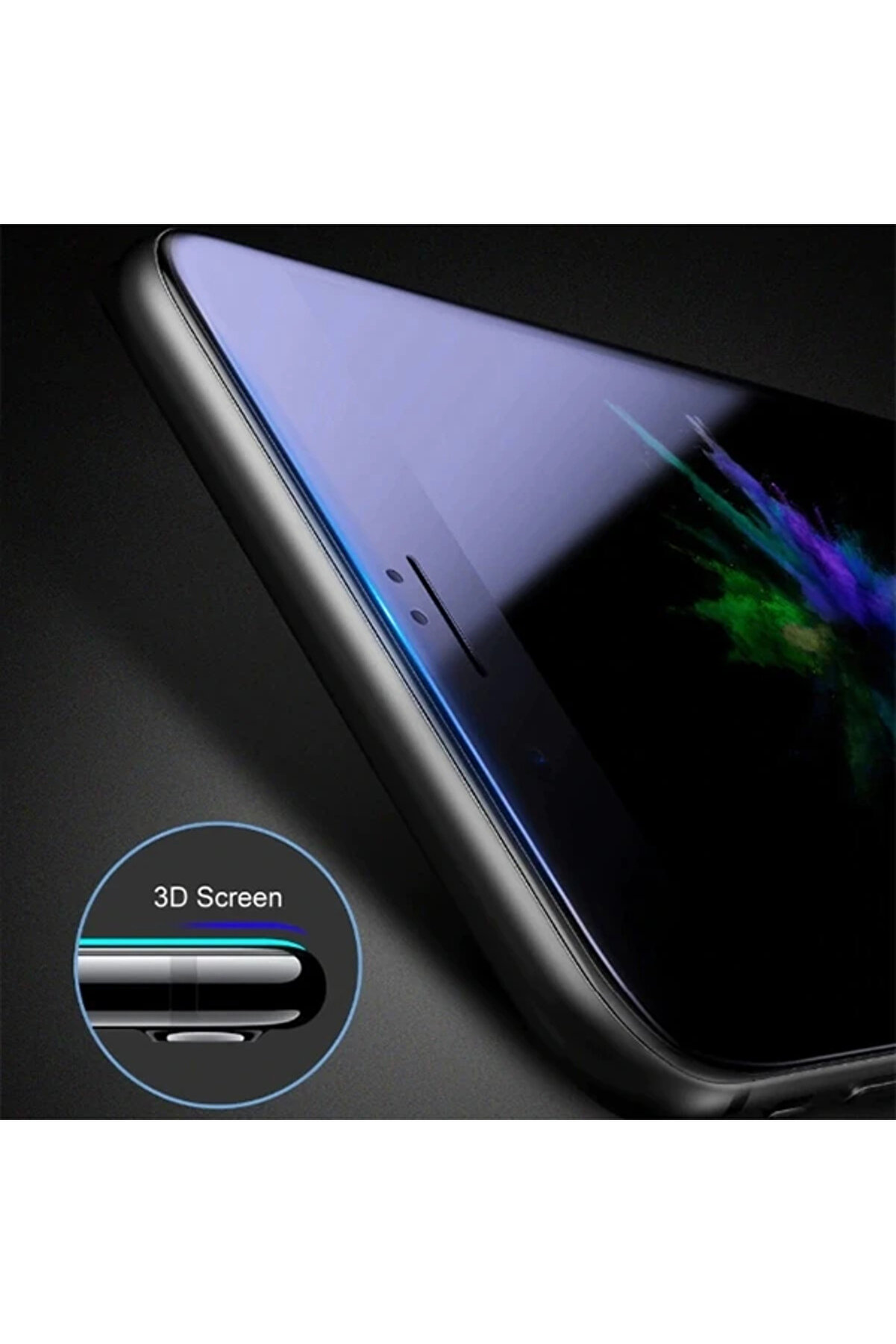 İphone 7 Plus 8 Plus 3D Anti̇ Blue Li̇ght Full Cam Ekran Koruyucu-(1903) - Dropx5983-5925