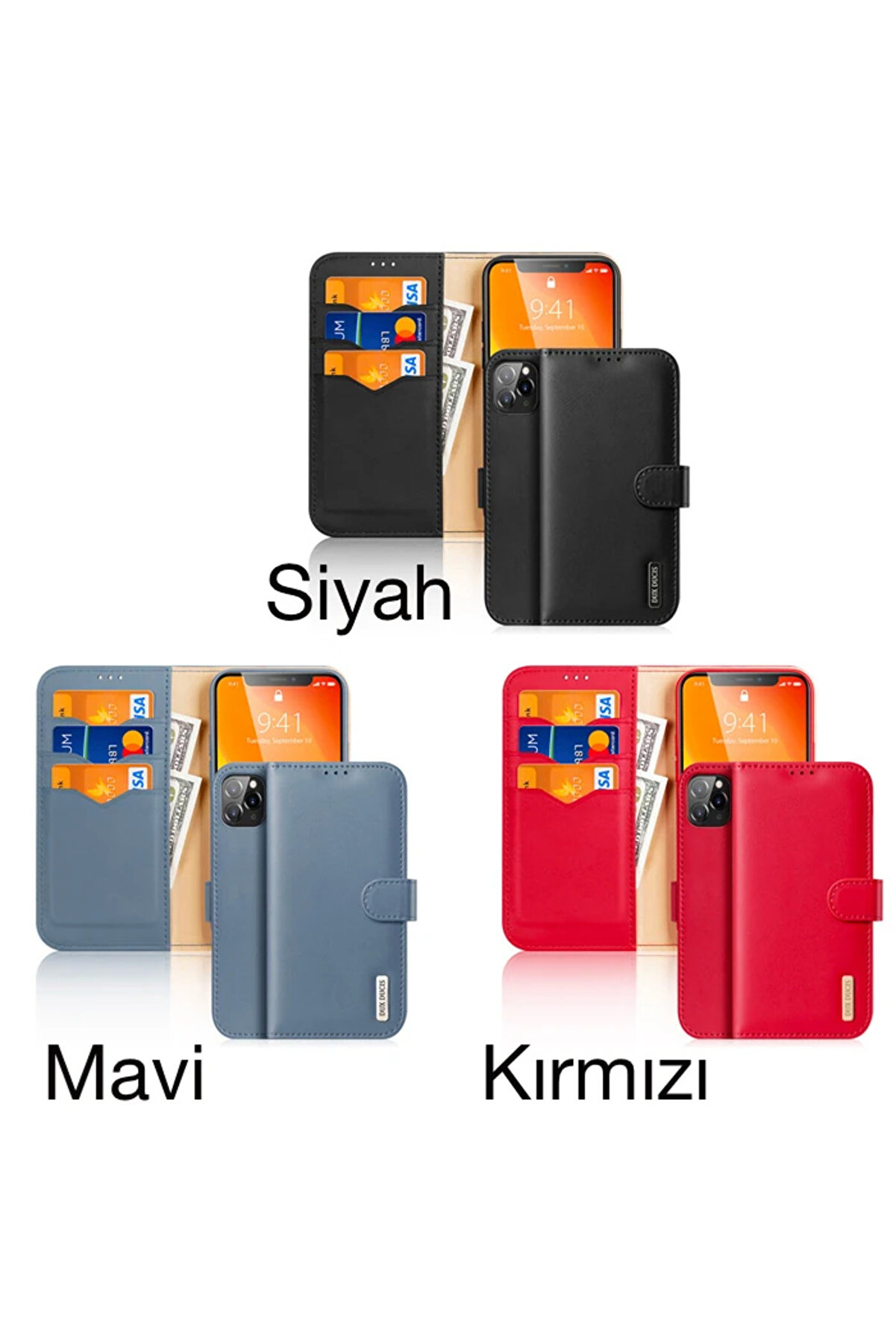 Dux Duci̇s İphone 11 Pro 5.8İnç Kılıf Mıknatıslı Cüzdanlı Deri̇ Kılıf Hi̇ - Dropx1235-9143