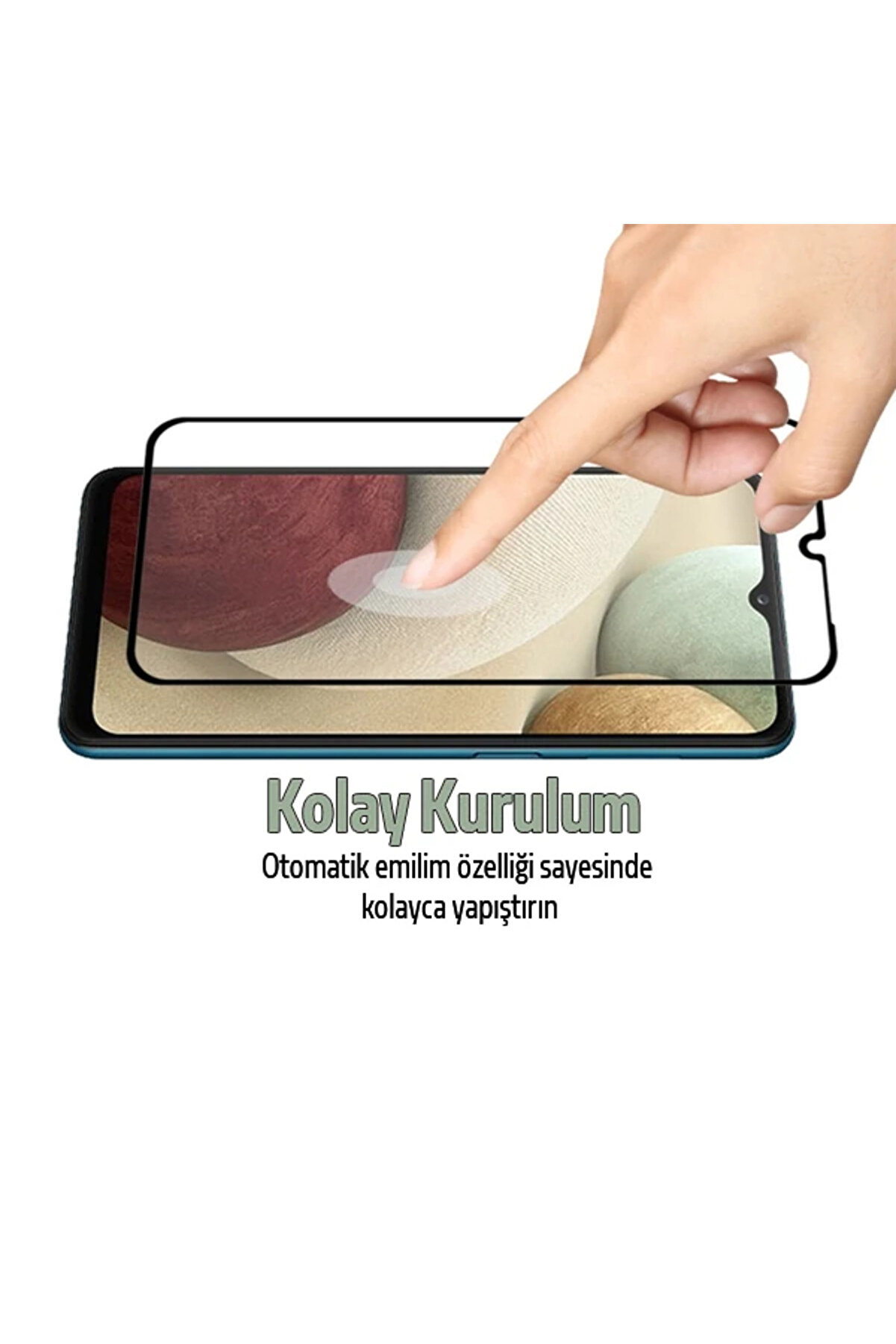 Sm Galaxy A12 Uyumlu Full Glue Full Kaplama Tempered Cam Ekran Koruyucu-(5775) - Najmaddi̇n6464-2643