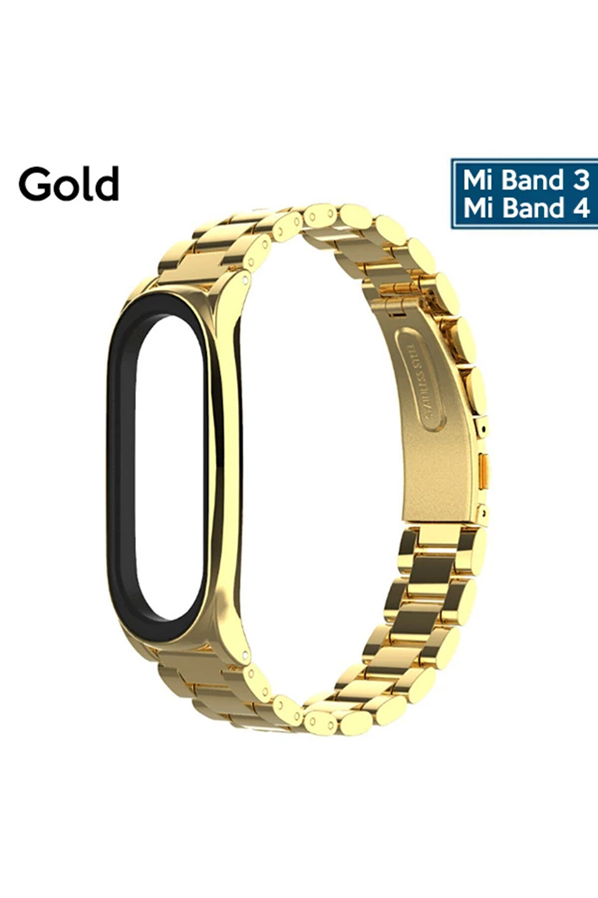 Mi̇jobs Xi̇aomi̇ Mi̇ Band 4 Akıllı Saat 3 Bakla Çeli̇k Kayış Kordon-(1903) - Dropx7162-8360