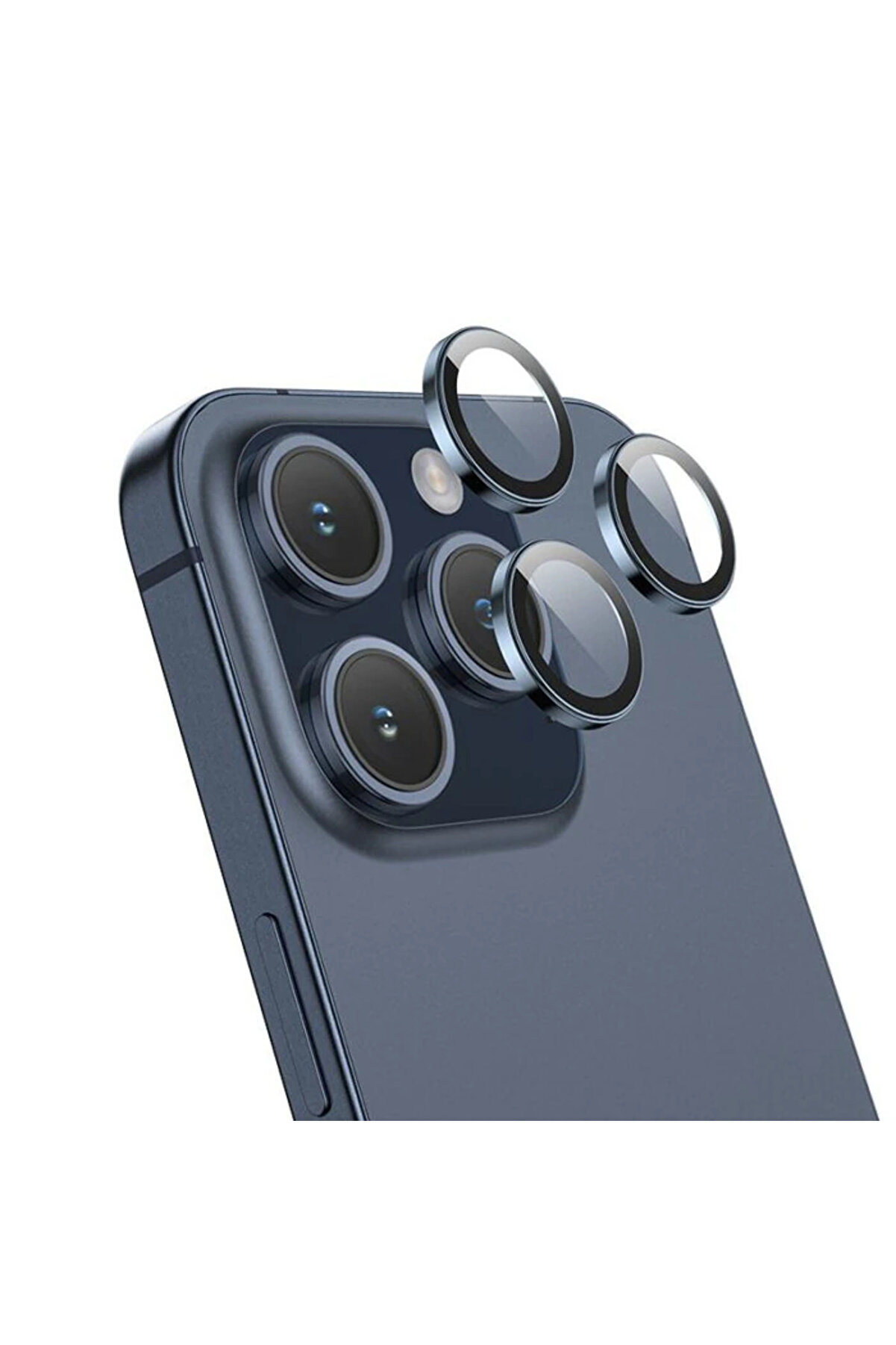 Hoco Crystal Clear İphone 15 Pro-15 Pro Max Hd 3D Metal Çerçeveli̇ Kamera Koruy - Dropx9008-4140