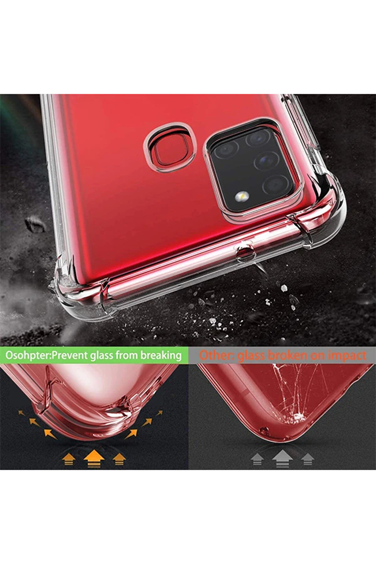 Sm Galaxy A21S (Sm-A12) Anti̇-Drop Shockproof Darbe Emi̇ci̇ Si̇li̇kon Kılıf-(1903) - Dropx2247-3031