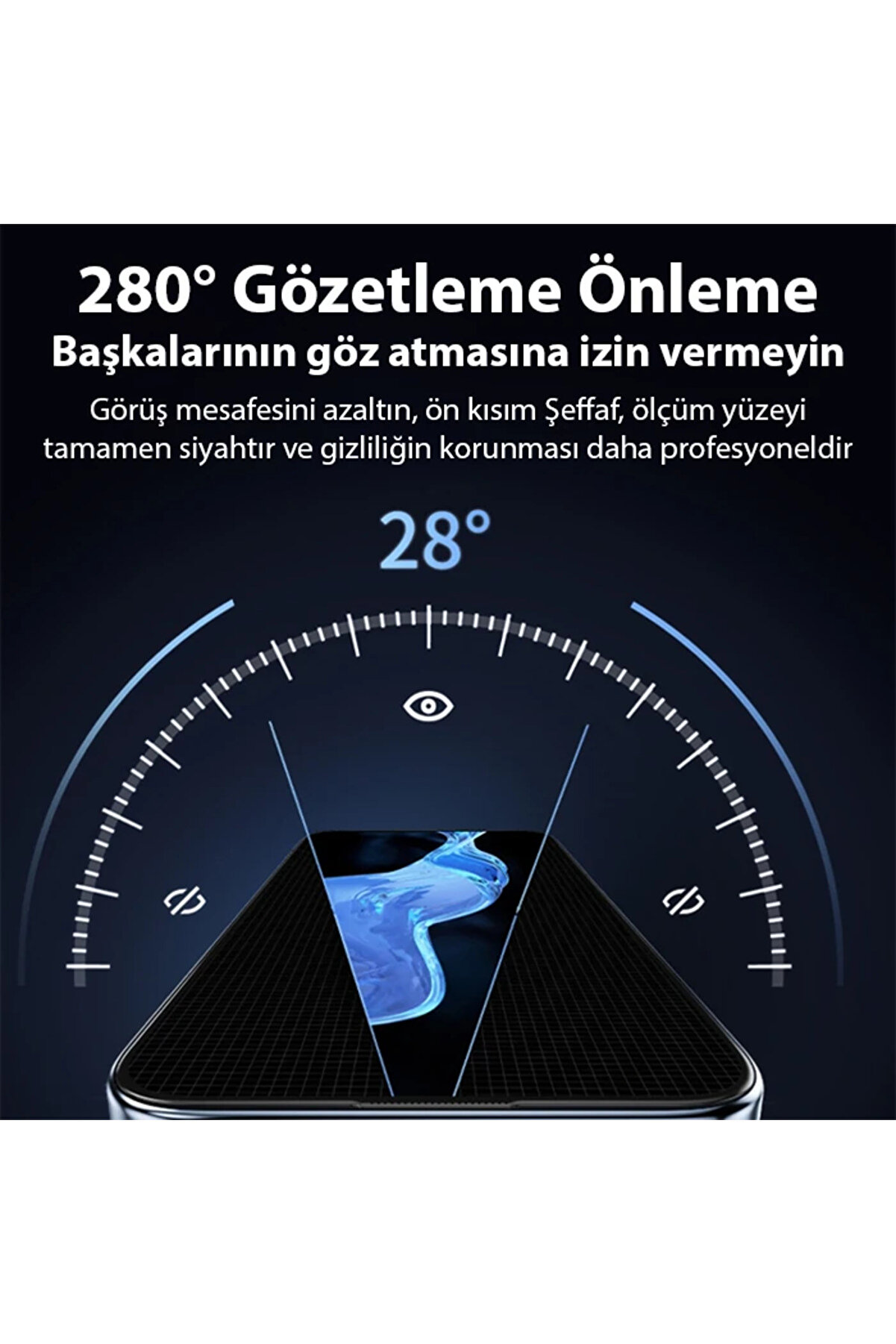 Ally İphone 14 Pro Pri̇vacy Hayalet Full Koruma Tempered Cam Ekran Koruyucu-(5775) - Gms7498-5197