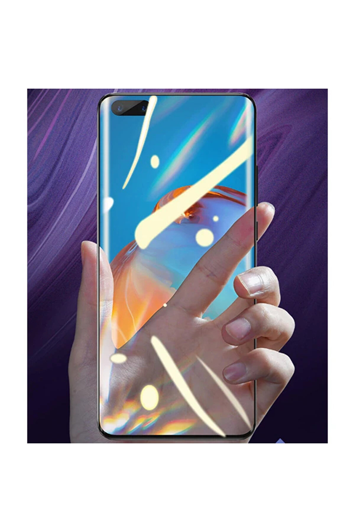 Huawei̇ P40 0.15Mm Full Kaplayan Ekran Koruyucu 2 Adet Set-(1903) - Dropx4978-3906