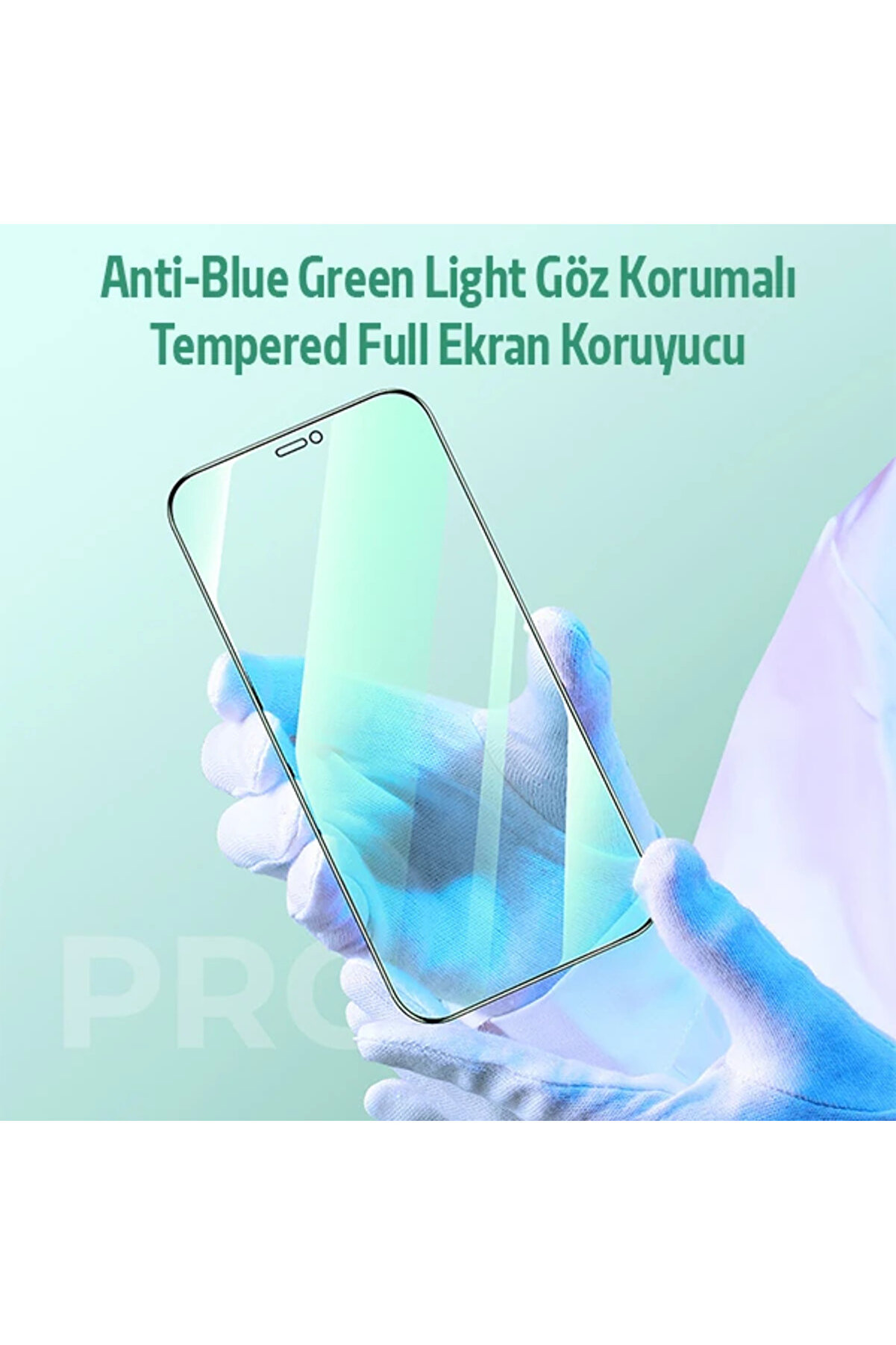 Ally İphone 12- 12 Pro 6.1 Anti̇ -Blue Green Li̇ght Göz Korumalı Tempered Full Ekra - Ttkteknoloji̇
