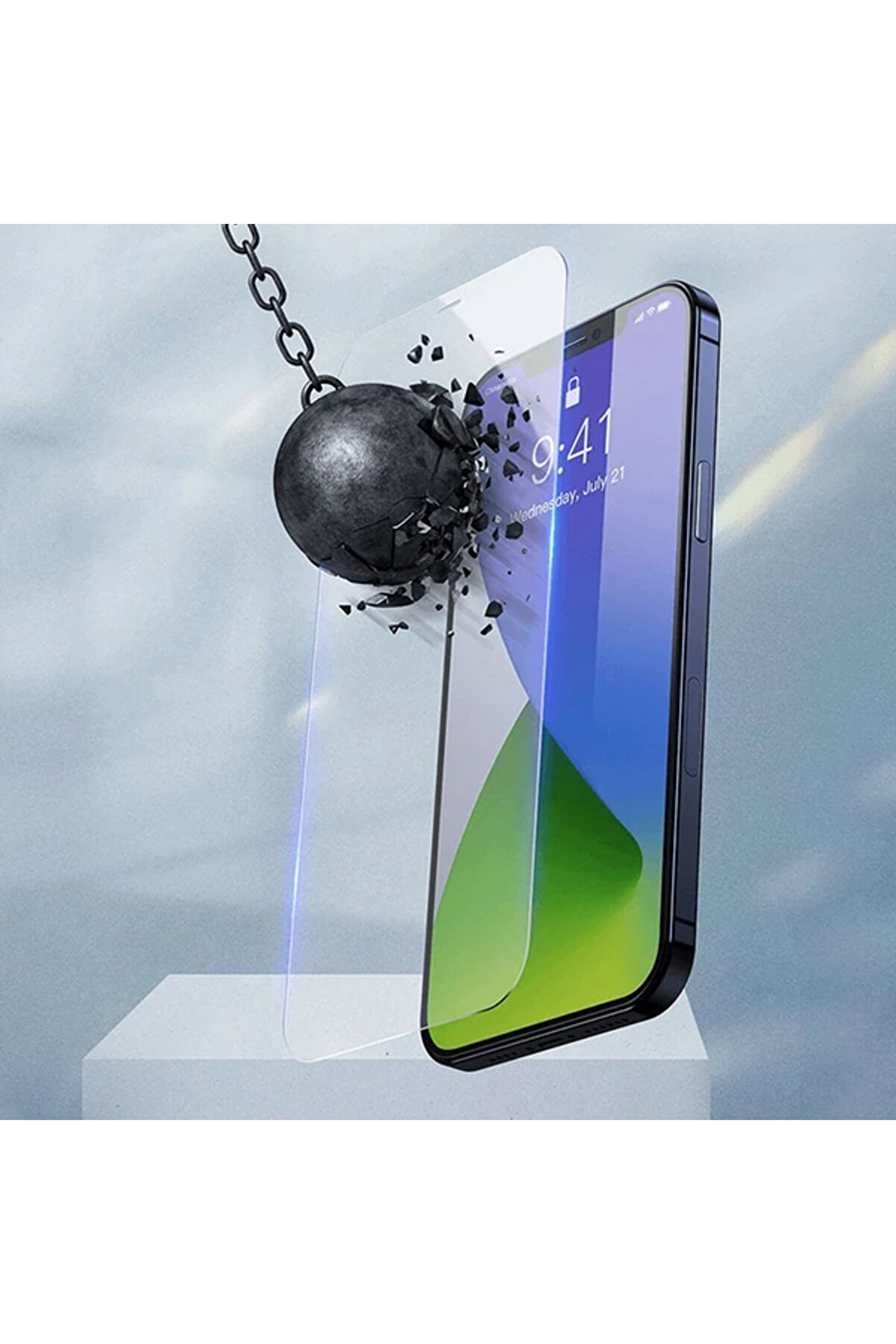 İphone 12 Mi̇ni̇ 5.4 0.3Mm Ful Tempered Cam Ekran Koruyucu 2 Adet Set-(1903) - Dropx2398-2563