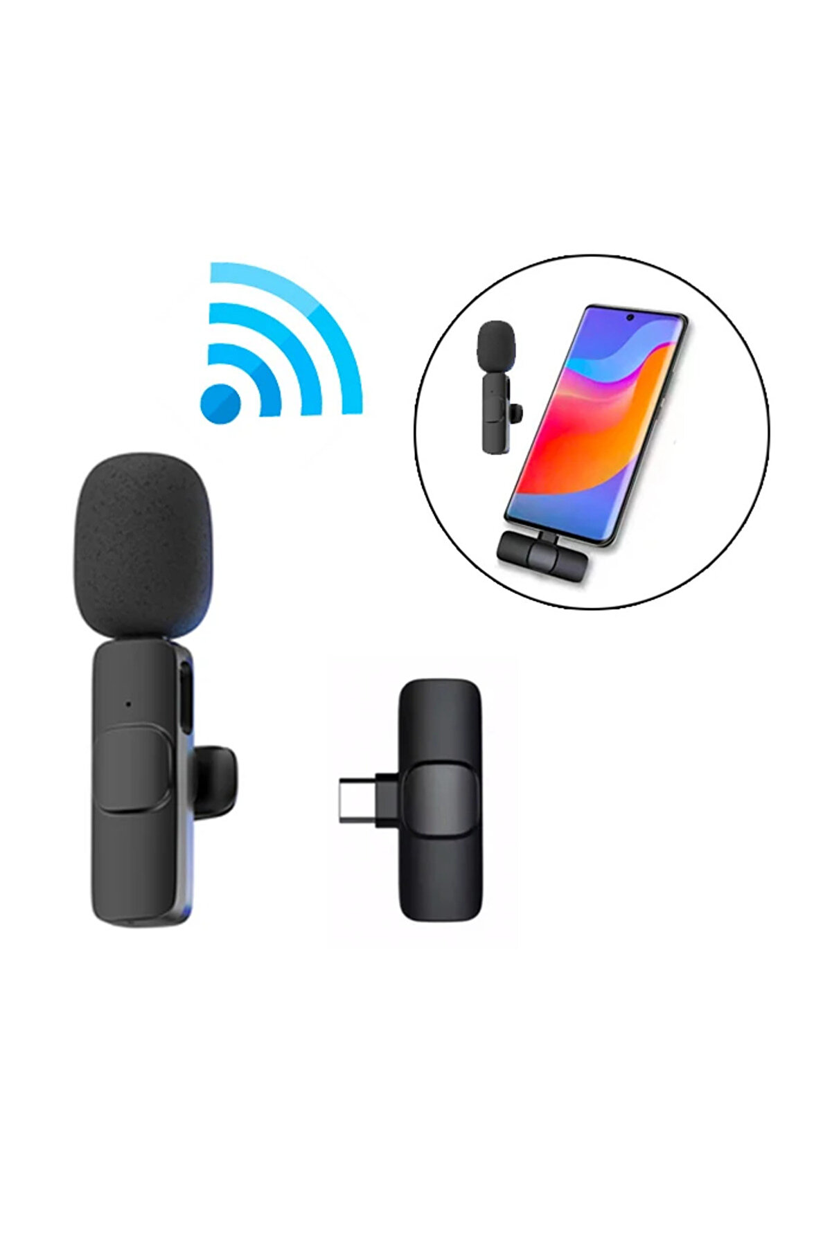 CepteToptan Ally K8 Lightning iPhone Tak Konuş Wireless Kablosuz Mini Yaka Mikrofonu Canlı - DROPX9213-9174