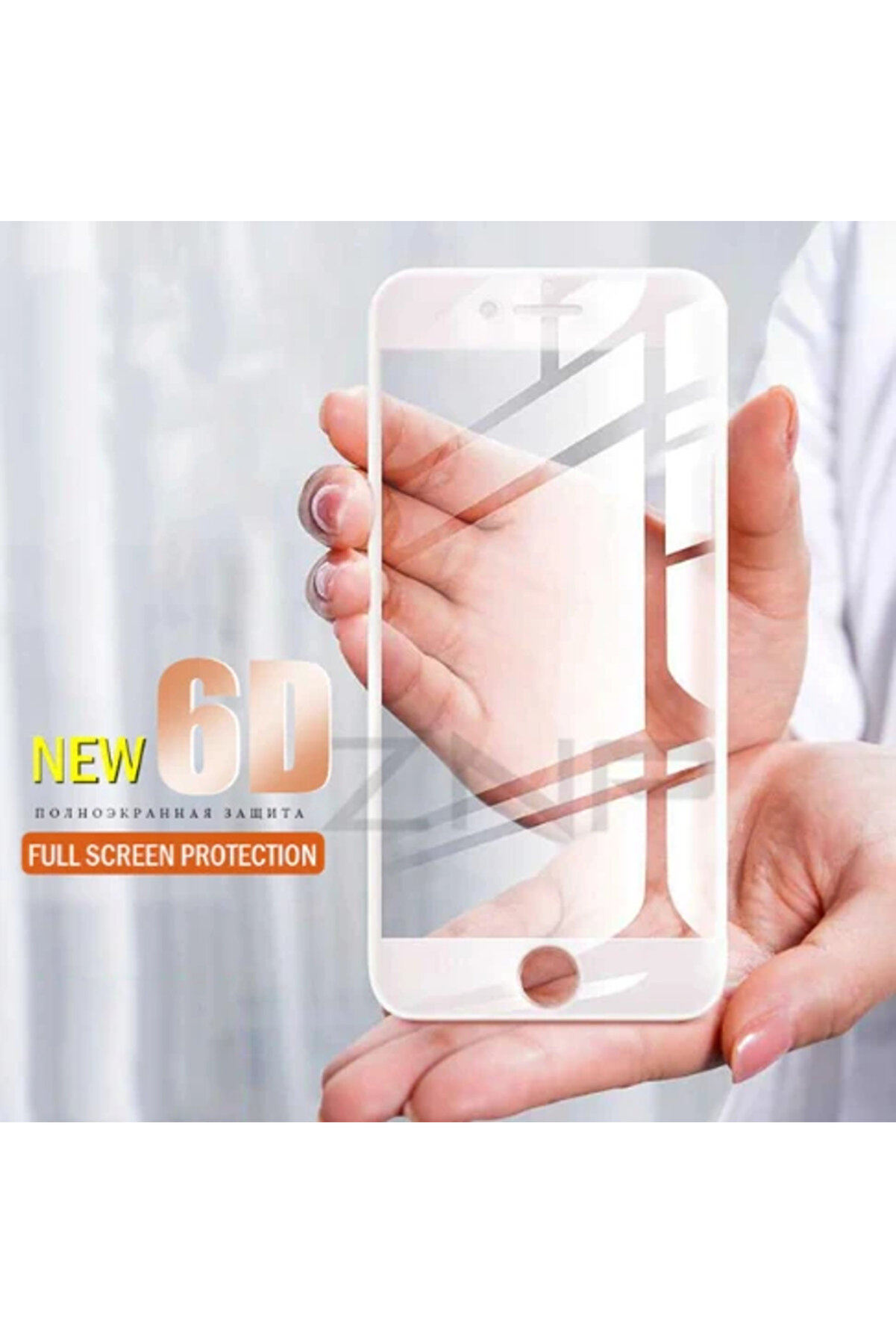 İphone 6Plus İphone 6S Plus 6D Kavi̇sli̇ Full Kırılmaz Cam Ekran Koruyucu-(5775) - Hby4147-8788