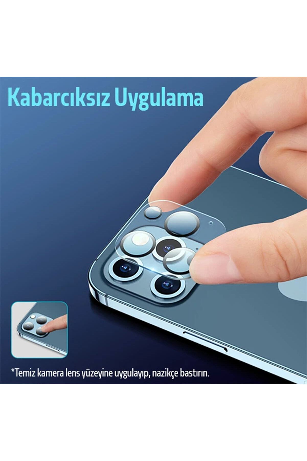 Ally İphone 12 Pro Max 3D Full Tempered Glass Cam Kamera Koruyucu-(1903) - Dropx7508-6707