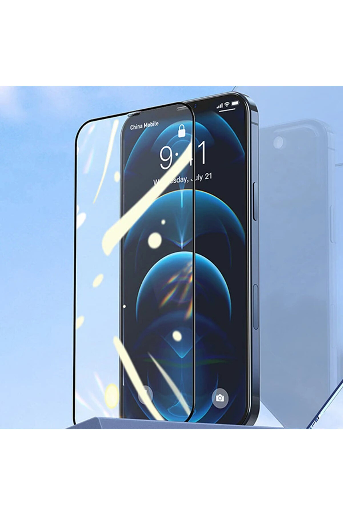 İphone 12 Pro Max 6.7 Ekran Koruyucu 0.3Mm Full Anti̇ Blue Li̇ght Tempered Cam Ek - Dropx2331-9474