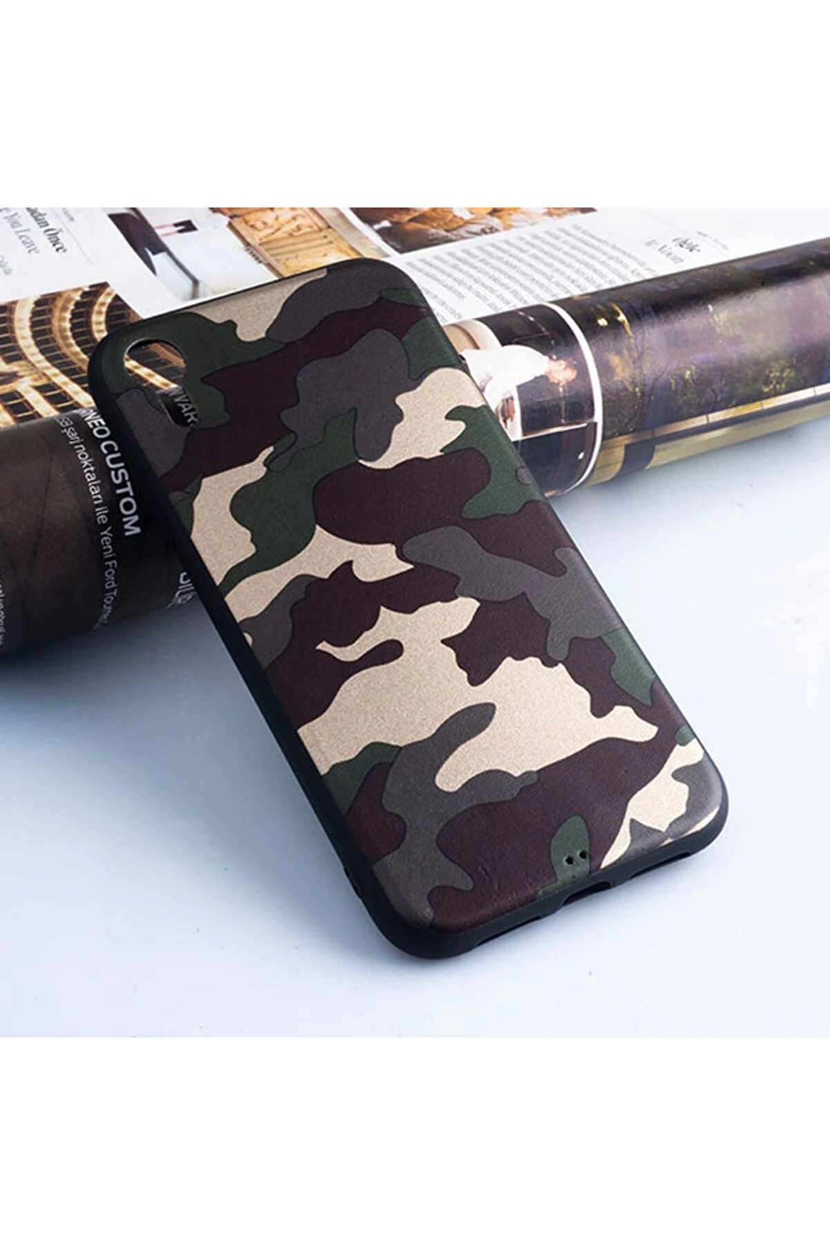 CepteToptan Ally İPhone XR 6.1 Kamuflaj Darbe Emici Silikon Kılıf-(1903) - DROPX1900-2334