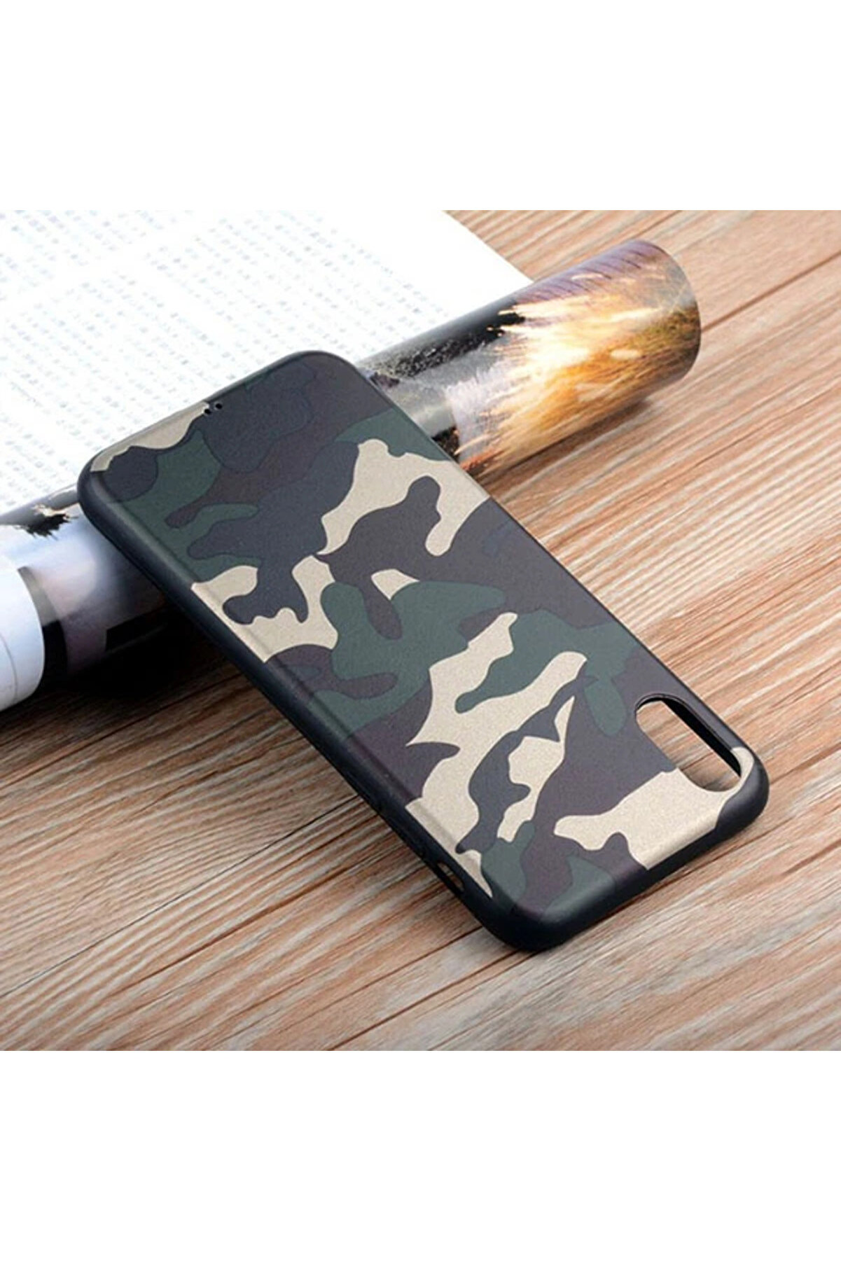 İphone Xs Max 6.5 Kamuflaj Darbe Emi̇ci̇ Si̇li̇kon Kılıf-(5775) - Gms8427-1739