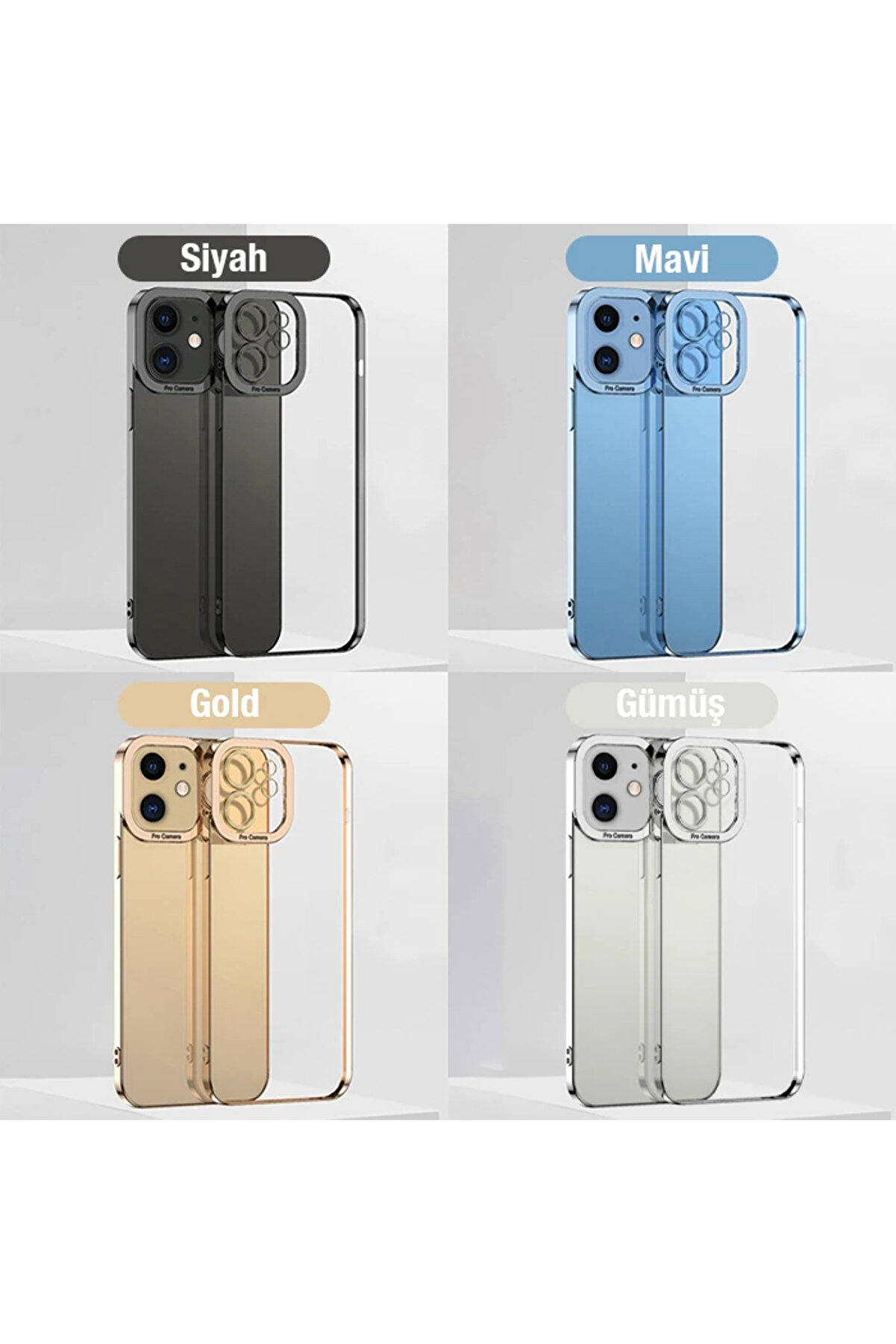 Ally Fashi̇on Seri̇es İphone 11 6.1İnç Kılıf Renkli̇ Kenar Lazer Çerçeveli̇ Si̇li̇kon - Gms8597-1653