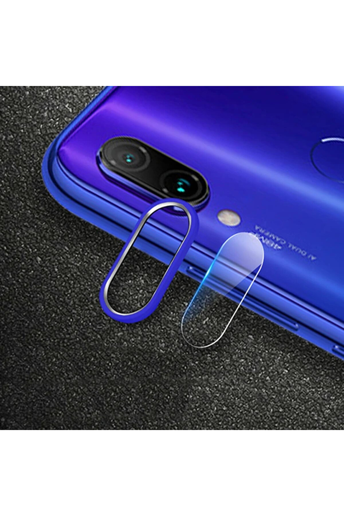 Xi̇aom Redmi̇ Note 7 Kamera Koruma Metal Lens+ Kırılmaz Cam Set-(1903) - Dropx7200-3718