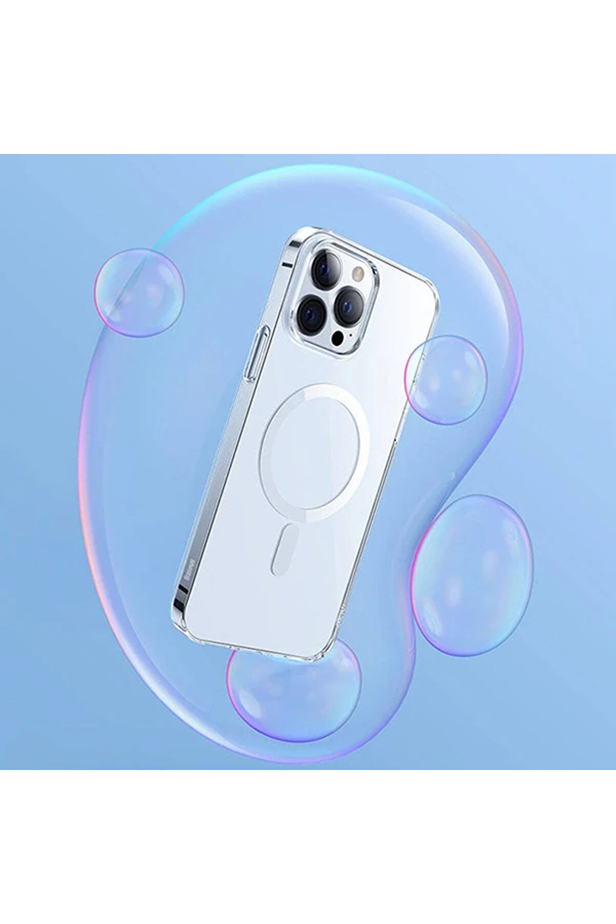 Crystal İphone 12 Pro Max Kılıf Magsafe Uyumlu Manyeti̇k Kılıf-(5775) - Gms9617-2712