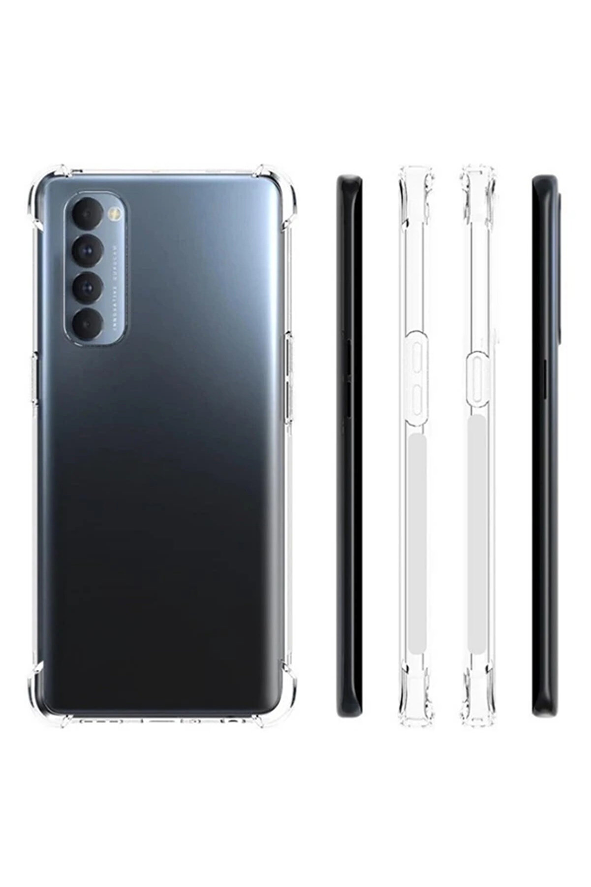 Oppo Reno 4 - 4G Anti̇-Drop Si̇li̇kon Kılıf Shockproof Kılıf-(1903) - Dropx4748-5610