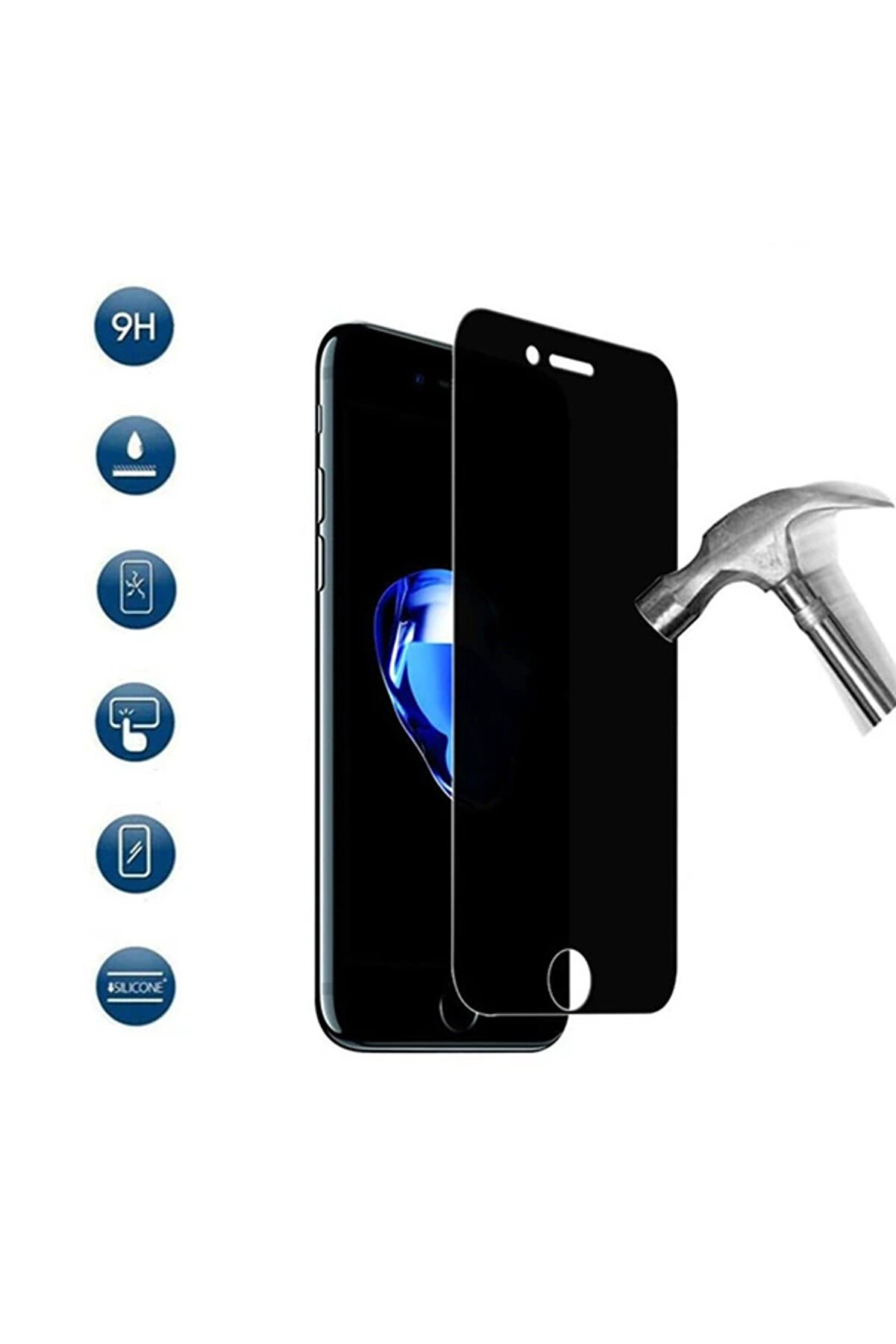 İphone 6S-6 Pri̇vacy Gi̇zli̇ Hayalet Tempered Cam Ekran Koruyucu-(5775) - Gms9487-3862
