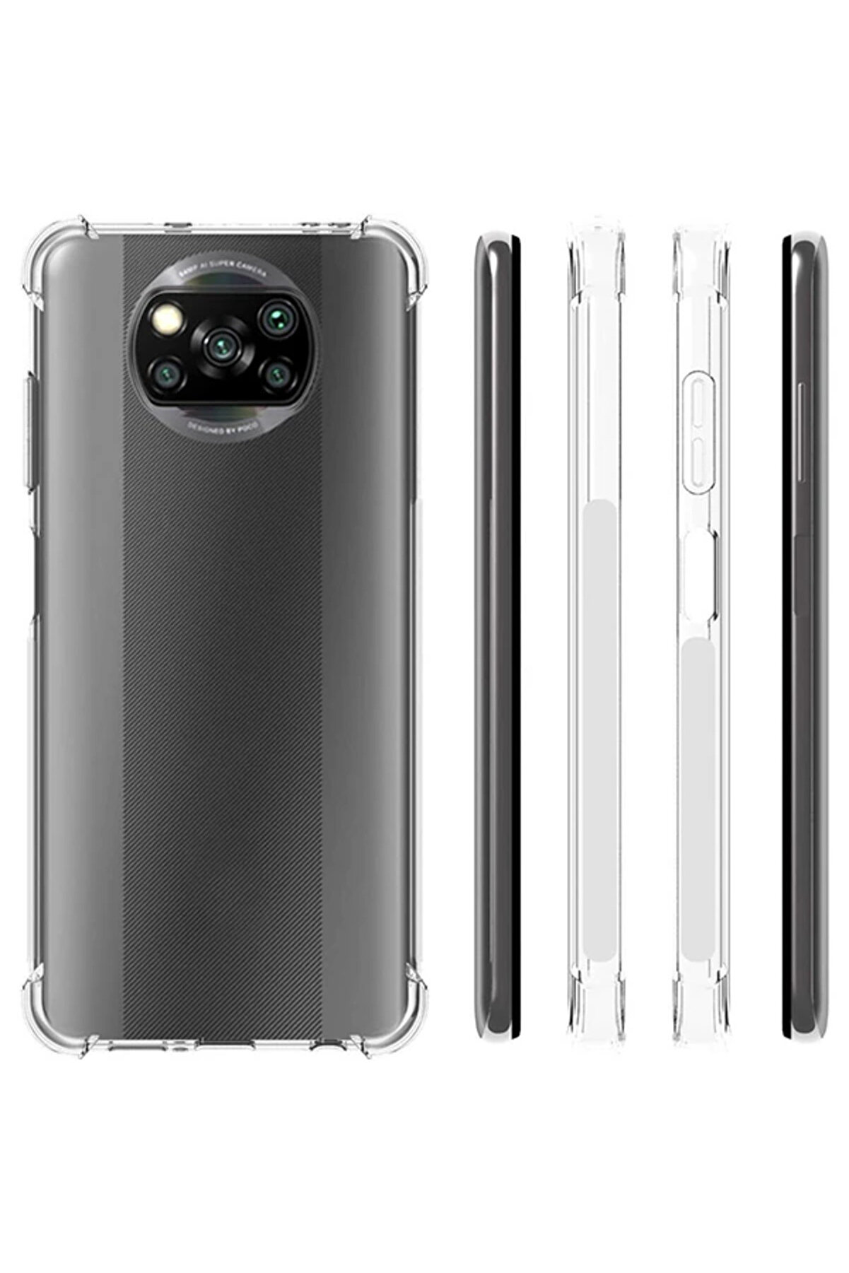 Ally Poco X3 Anti̇-Drop Si̇li̇kon Kılıf Shockproof Kılıf-(5775) - Gms9934-6517