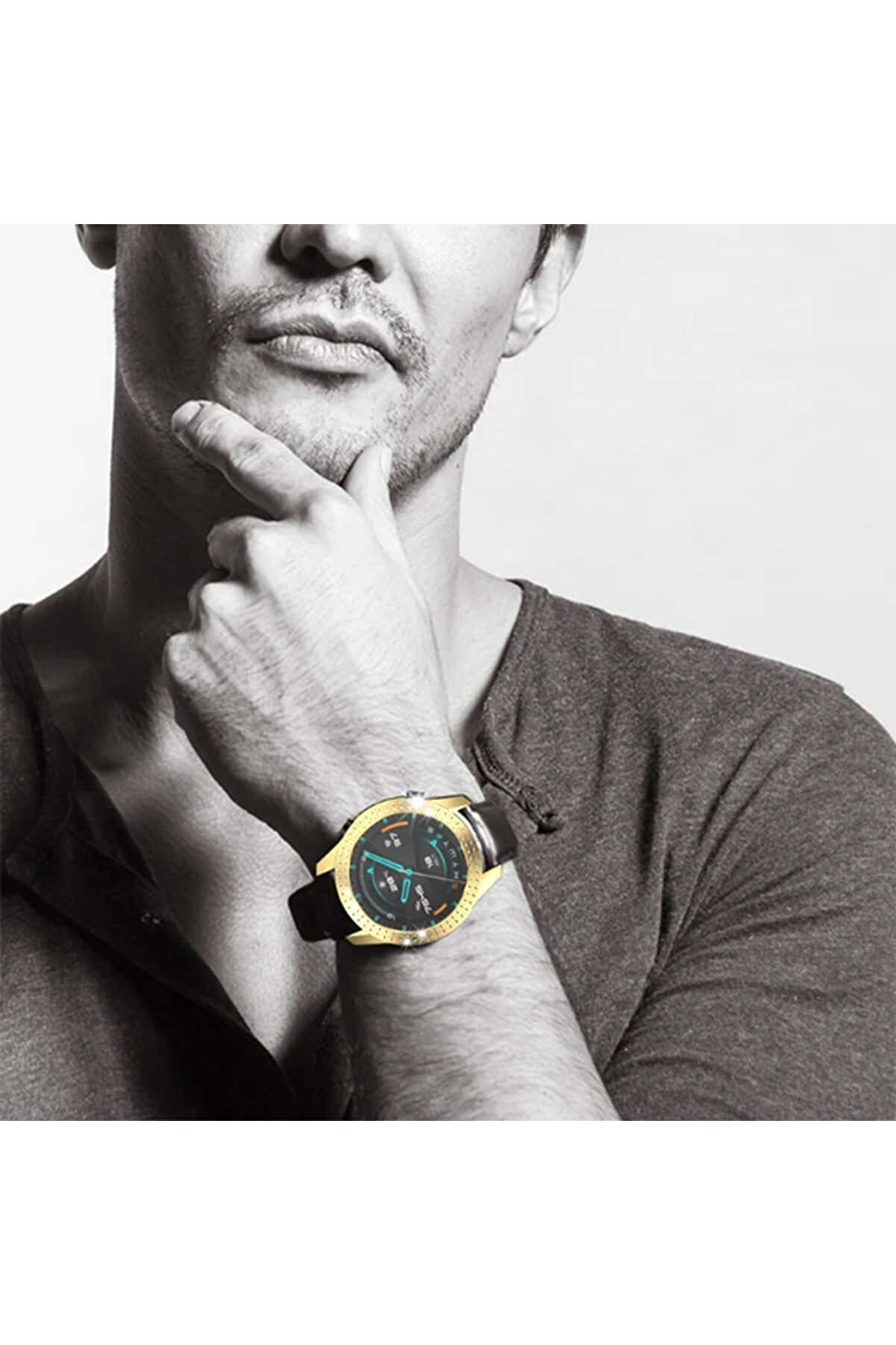 Ally Huawei̇ Gt2 46Mm Di̇amond Taş İşlemeli̇ Bumper Kılıf-(1903) - Dropx5781-7543