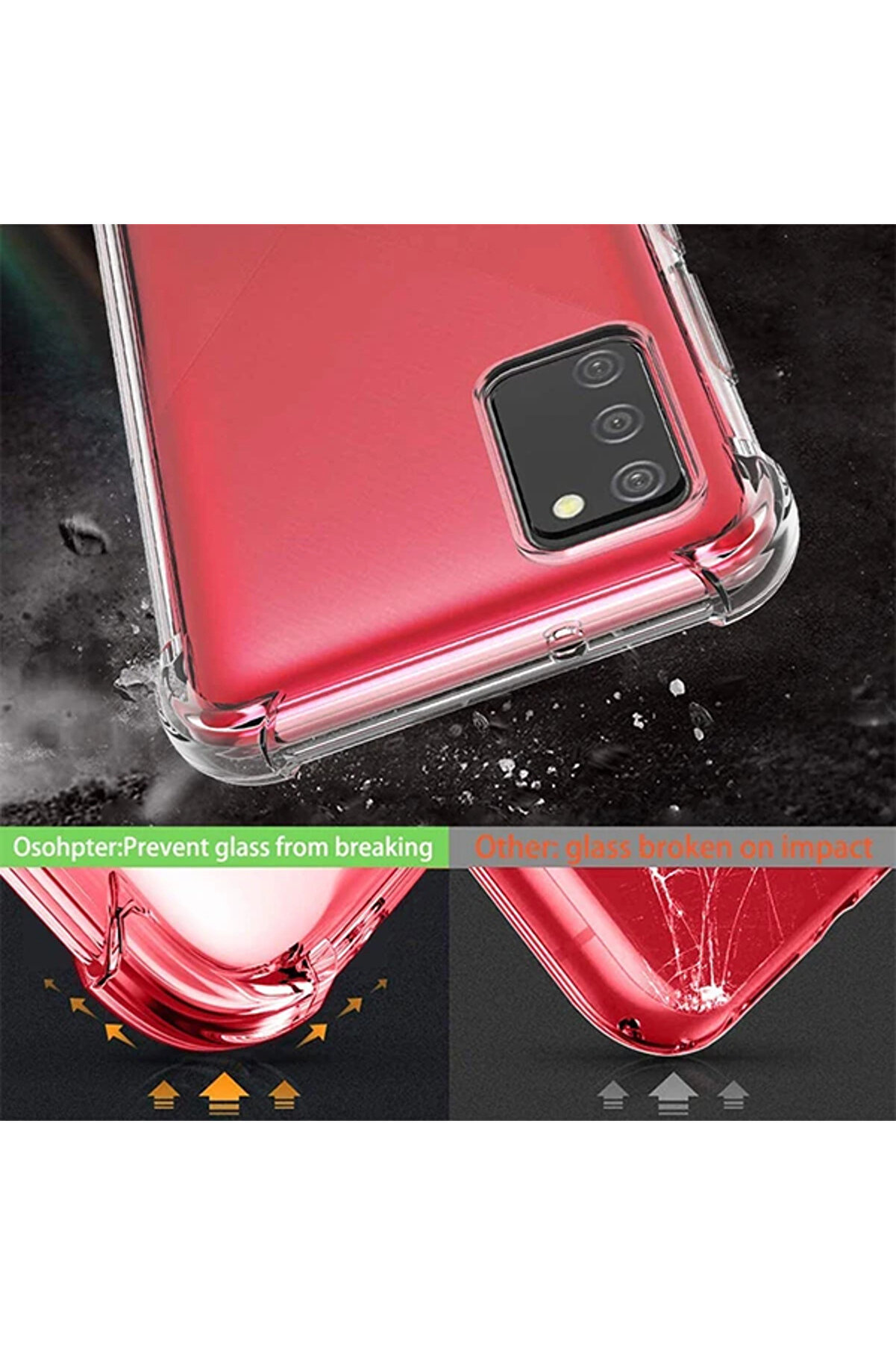 Sm Galaxy A02S - M02S Anti̇-Drop Shockproof Darbe Emi̇ci̇ Si̇li̇kon Kılıf-(1903) - Dropx2532-1935