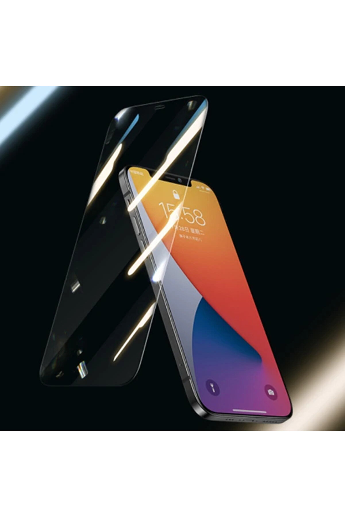 Ally İphone 12-İphone 12 Pro 6.1 Tempered Cam Ekran Koruyucu-(1903) - Dropx3199-8361
